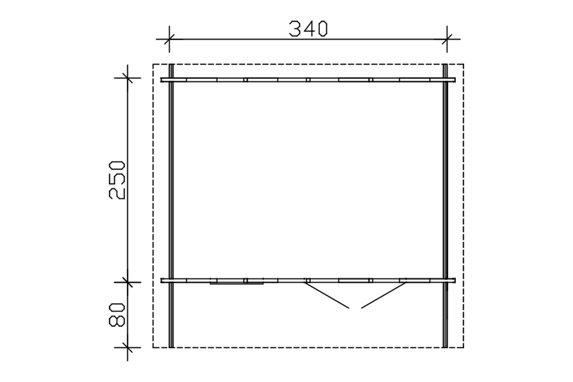 Abri de jardin LANGESUND 340x250cm, 45mm, non traité
