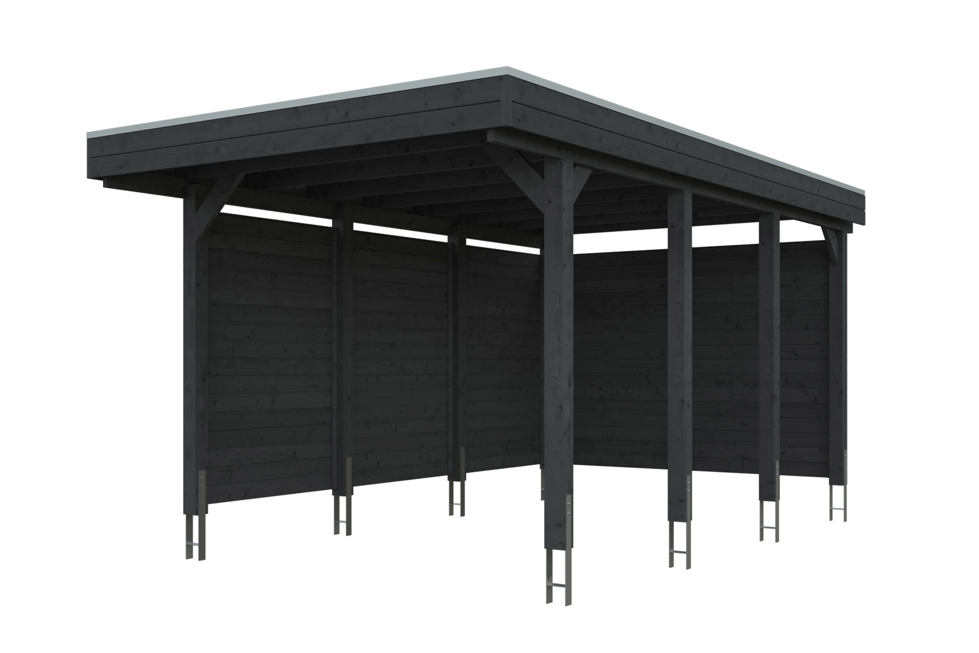 Carport Friesland Set A, 320 x 555 cm, mit Seiten- und Rückwand, anthrazit