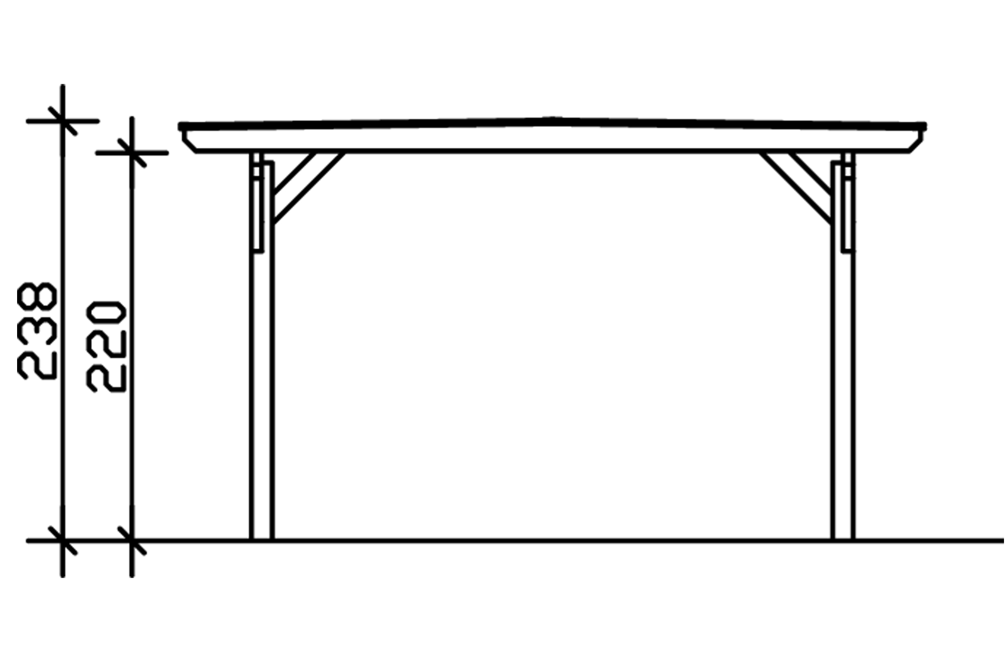 Carport ODENWALD 428x648cm, bois lamellé-collé, traitement coloré gris ardoise