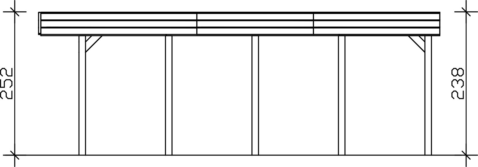 Friesland carport 546 x 708 cm, with EPDM roof, walnut