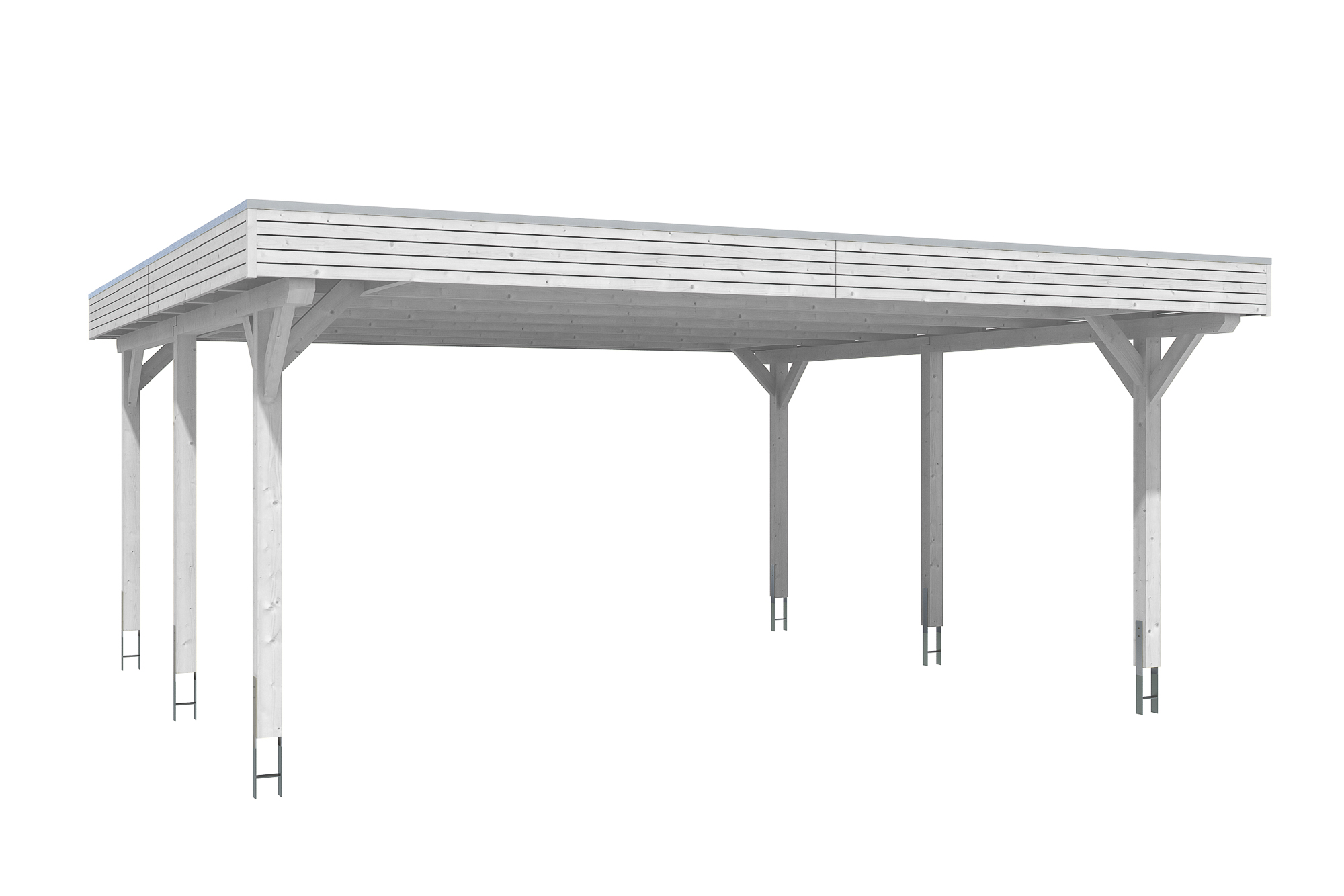 Produktbild: Carport Spessart 611 x 604 cm, farblich behandelt in weiß