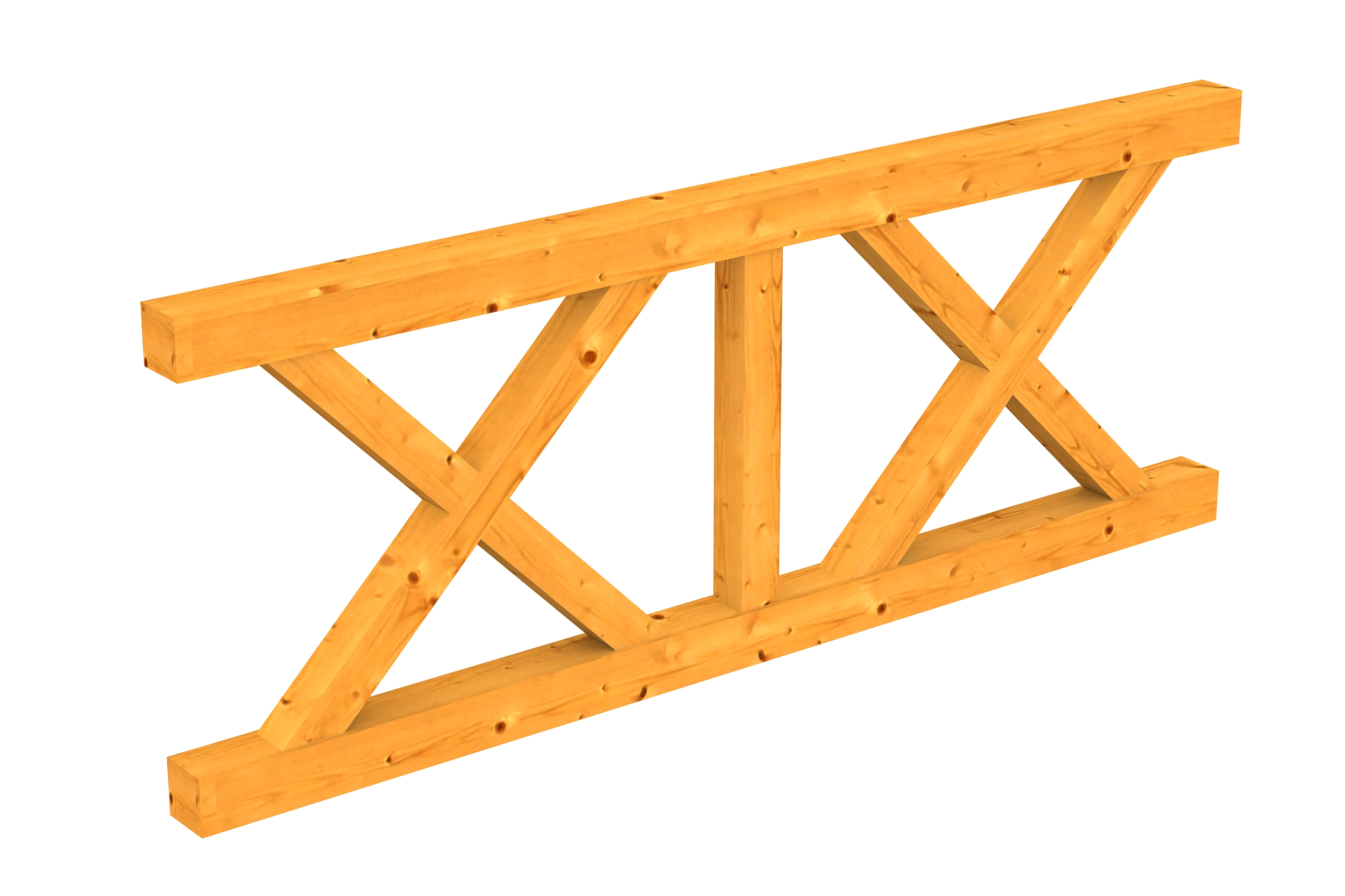 Brüstung Andreaskreuz 220 x 84 cm, Fichte, eiche hell