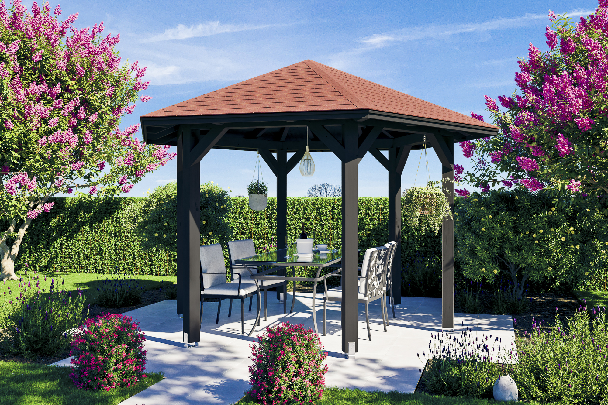 Ambientebild: Pavillon Nancy 2, farblich behandelt in anthrazit