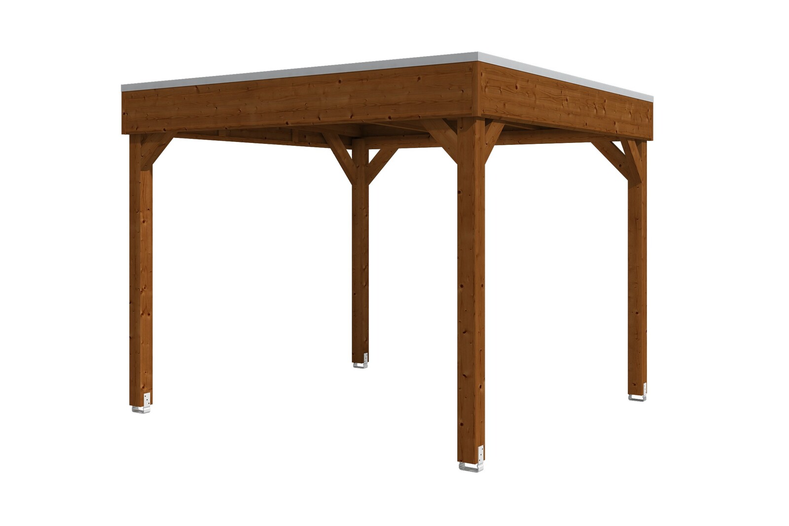 Gazebo Toulouse 302x302cm, spruce, pre-treated walnut