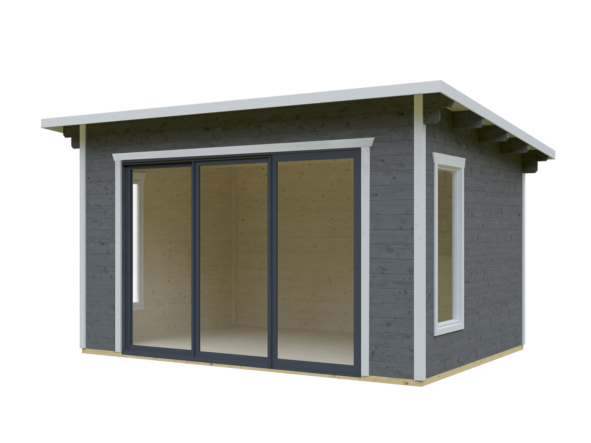 Tournai 2 log cabin, 420 x 300 cm, slate grey