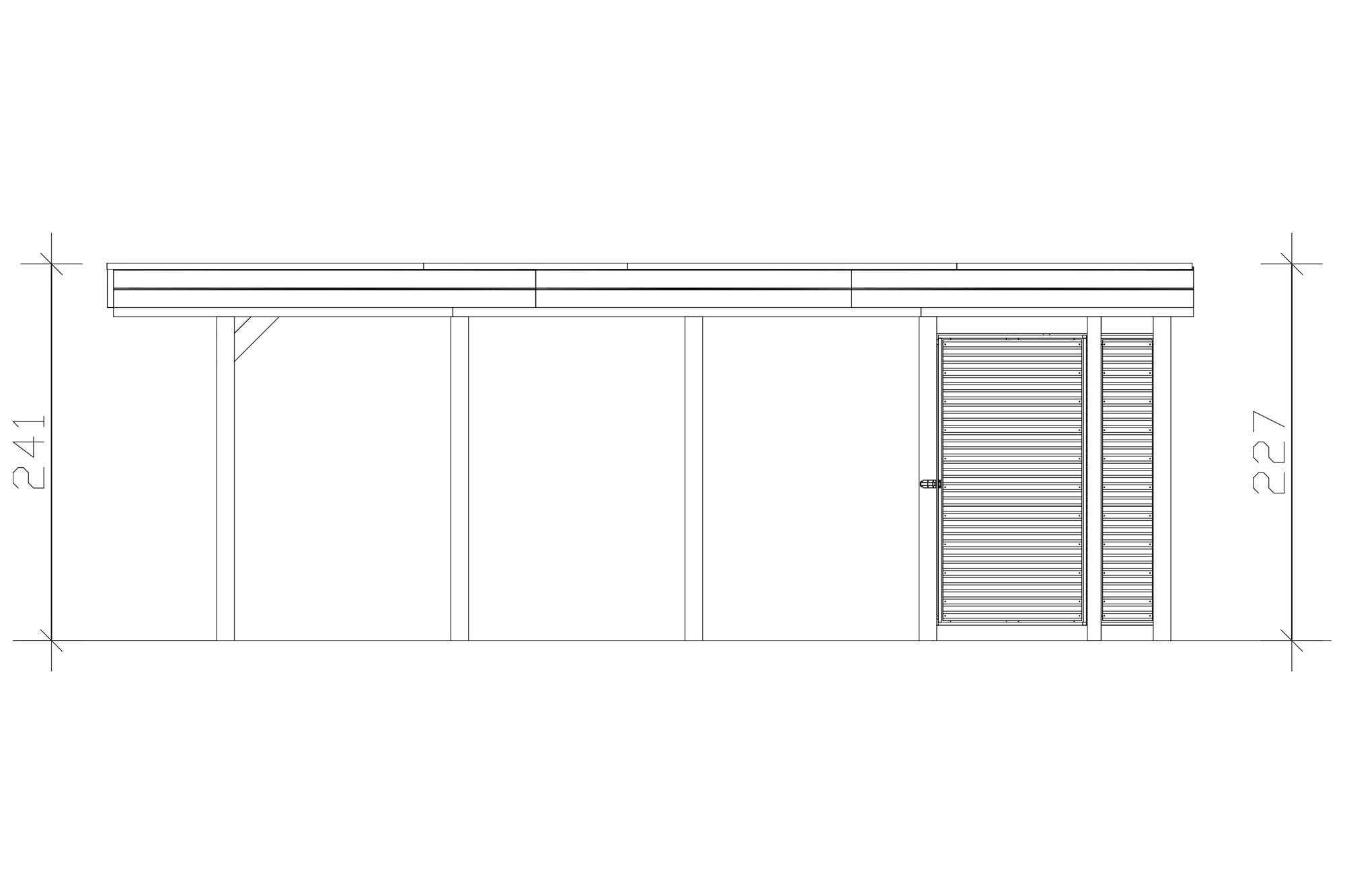 Carport Friesland Hybrid Set 12, 314 x 708 cm mit Abstellraum