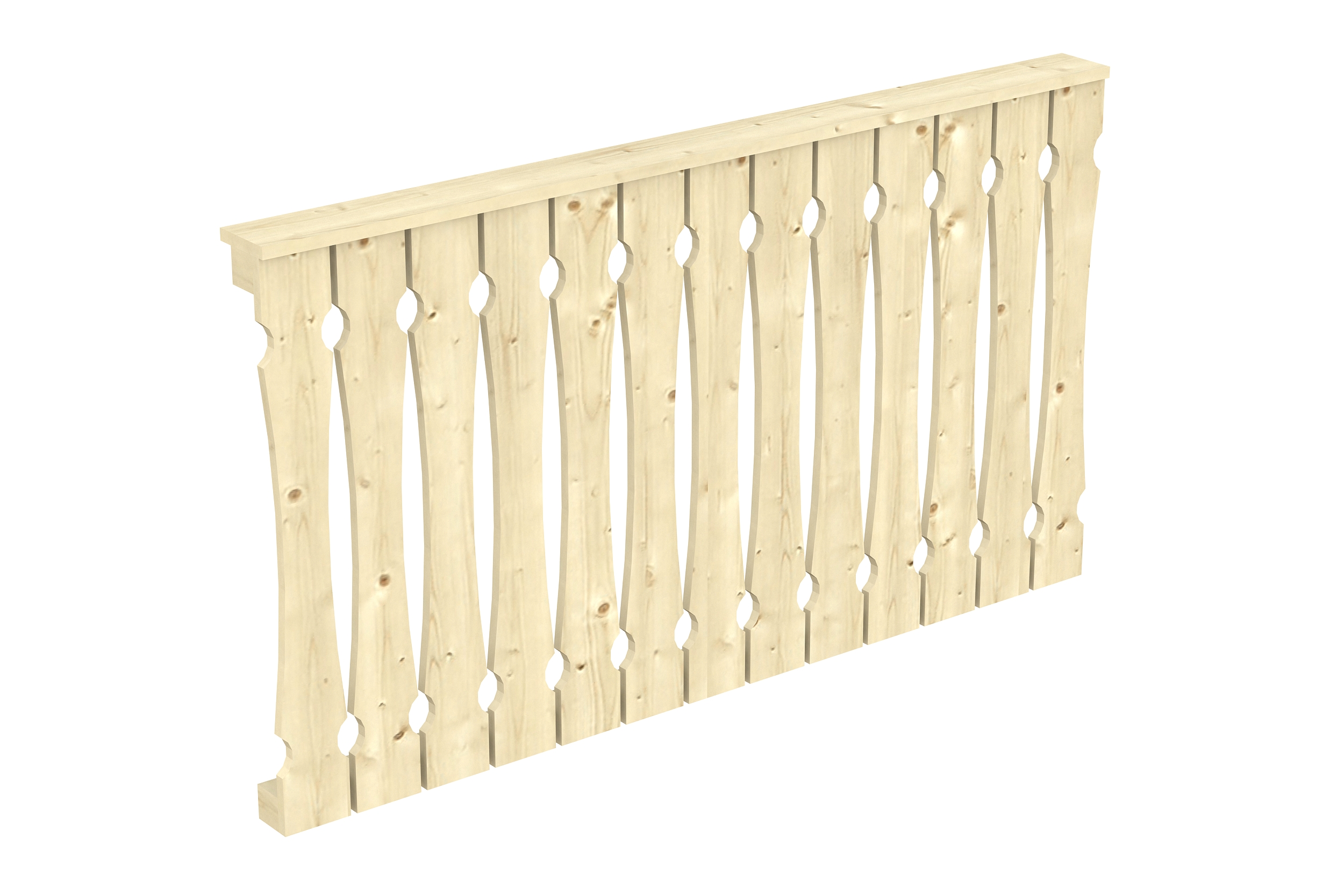 Balustrade balcony siding 170 x 96 cm, spruce, untreated