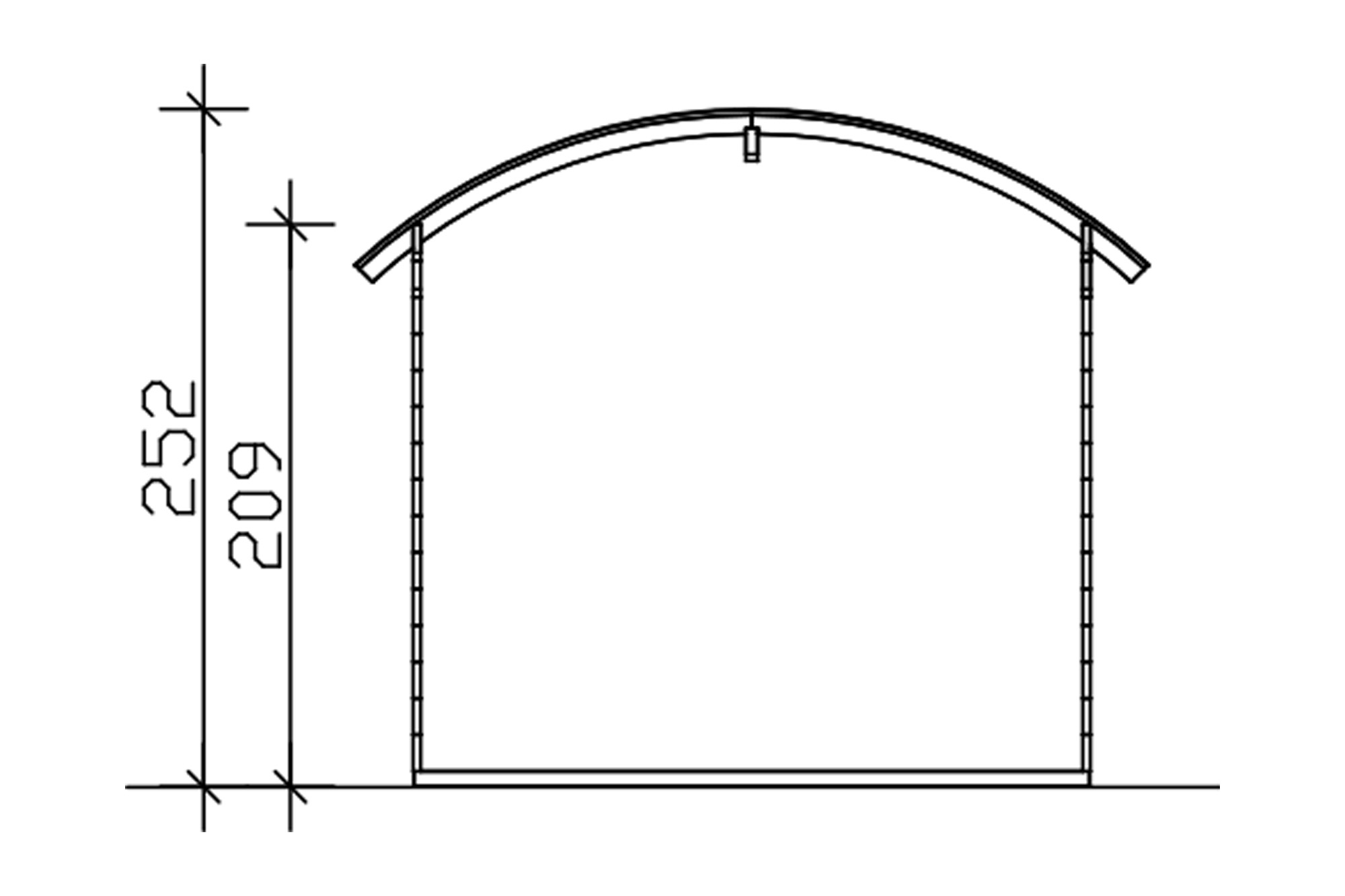 Abri de jardin DELFT 250x250cm, 28mm, non traité
