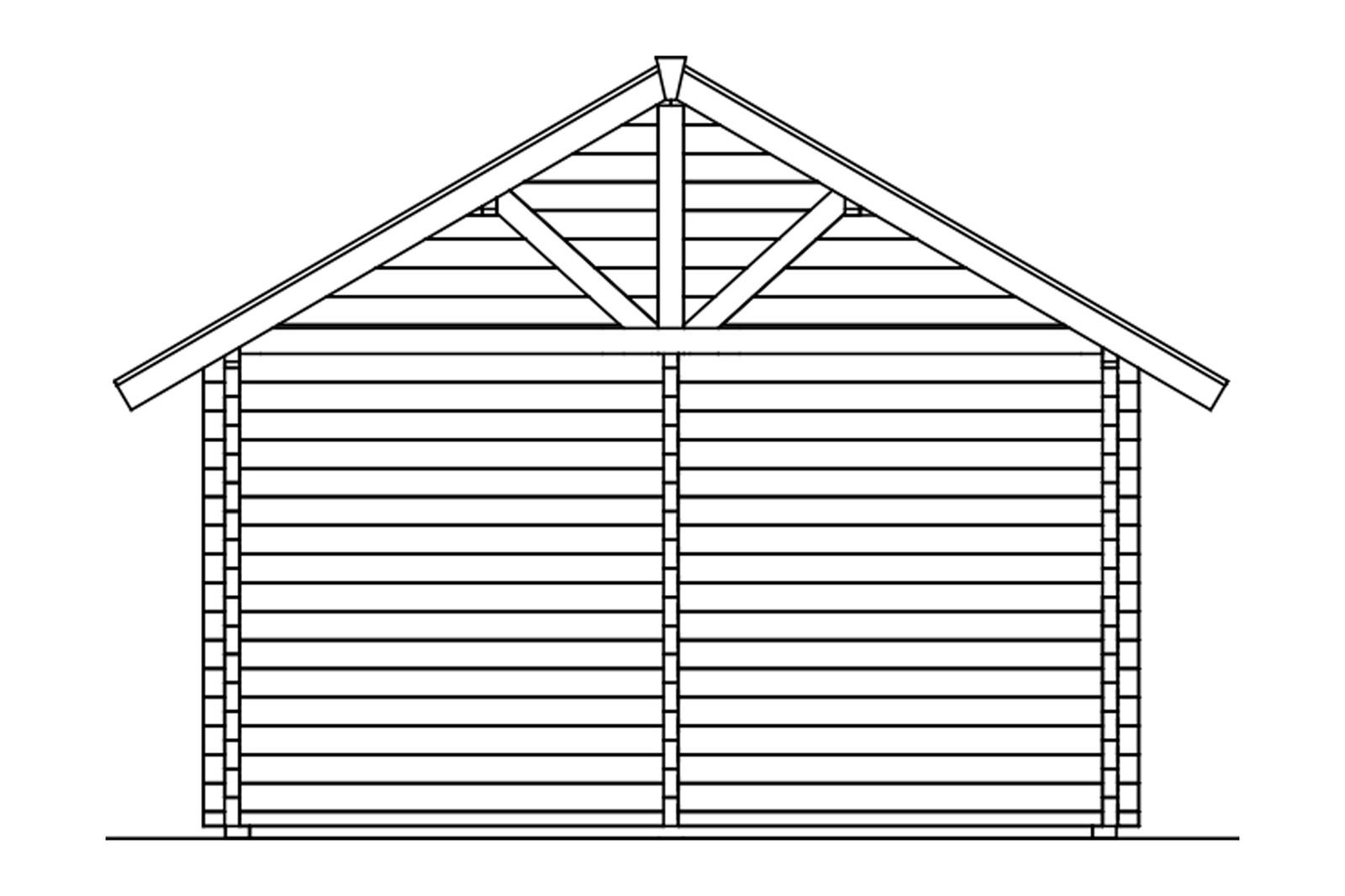 Log cabin Toronto 2, 420 x 560 cm with 2. layers of roof boards, untreated