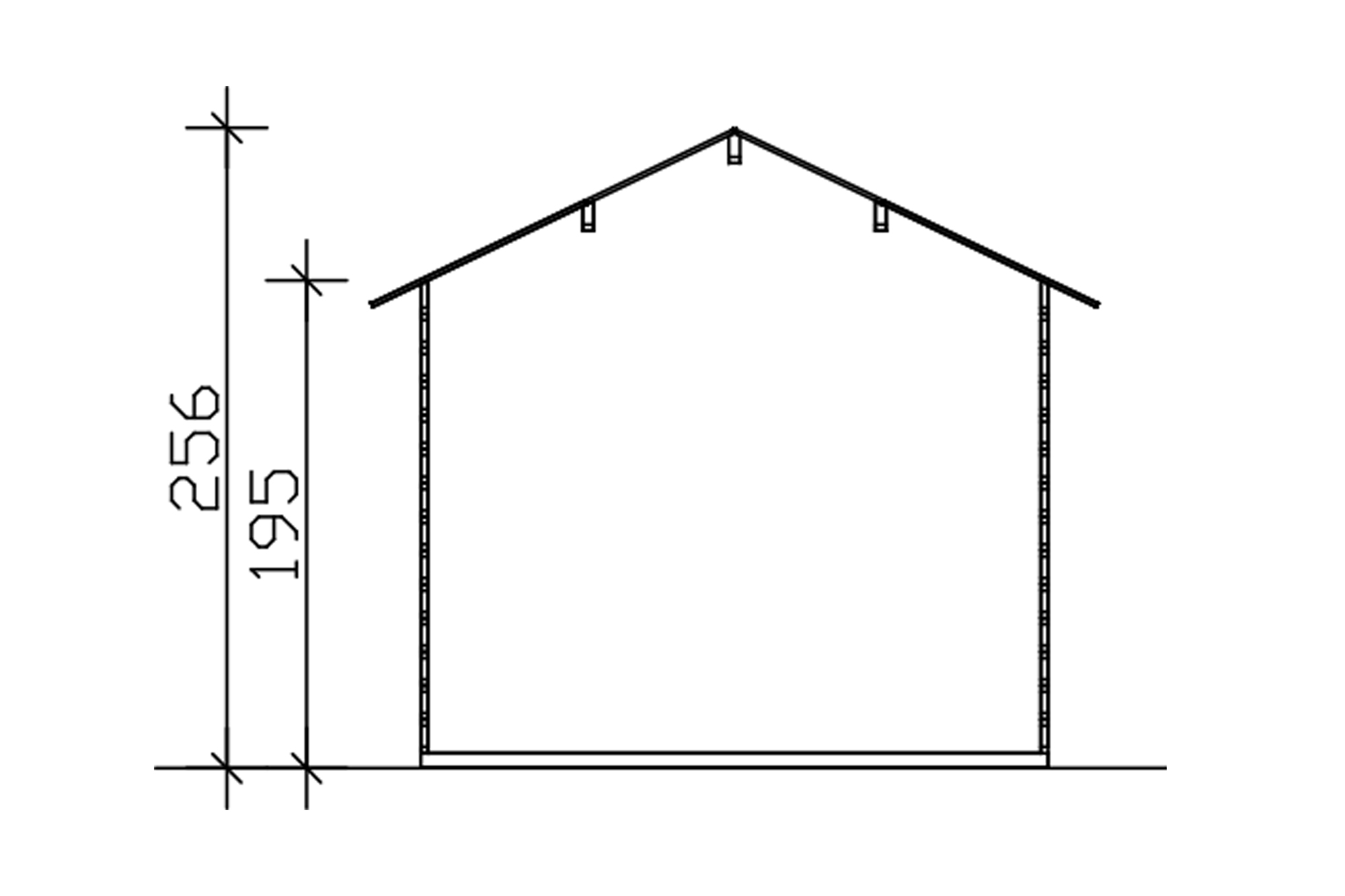 Grafik (Schnitt): Gartenhaus Porto