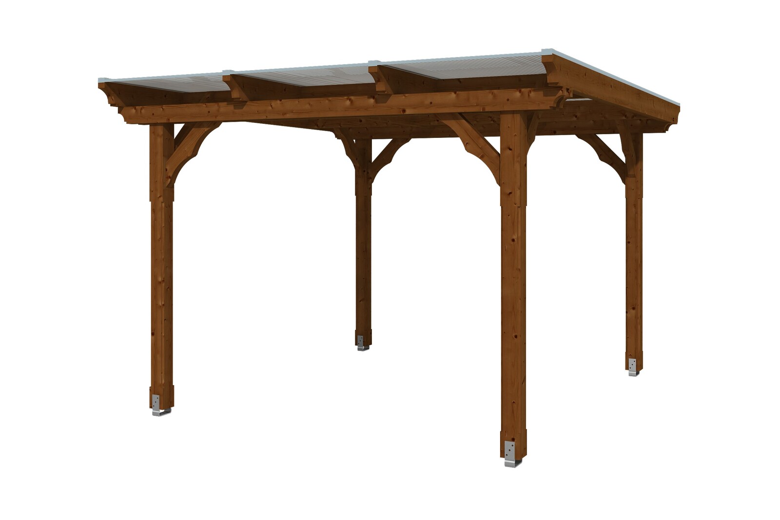 Gazebo Marseille 327x350cm, glulam, pre-treated walnut