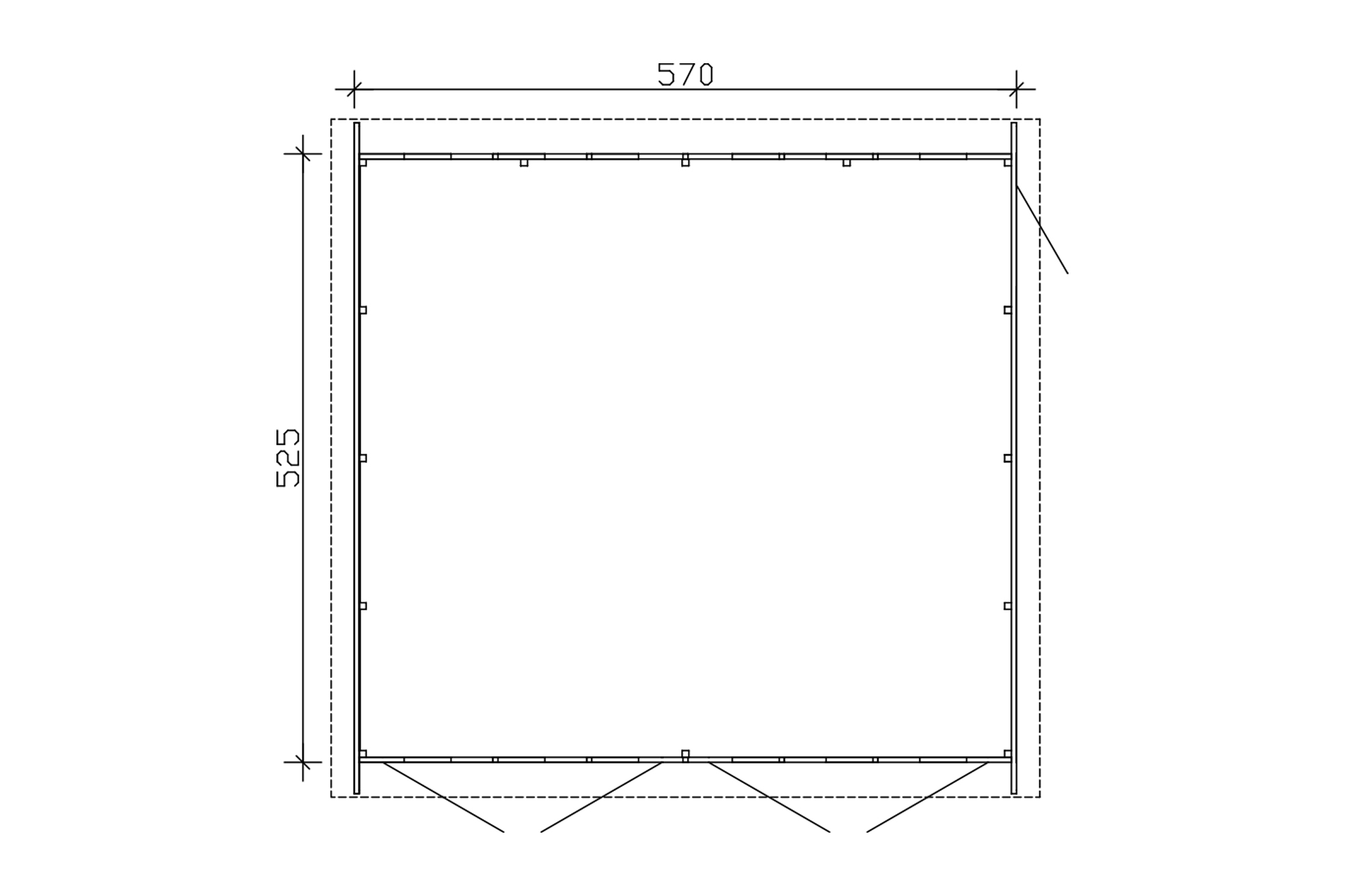 Holzgarage Varberg 3, 570 x 525 cm, natur