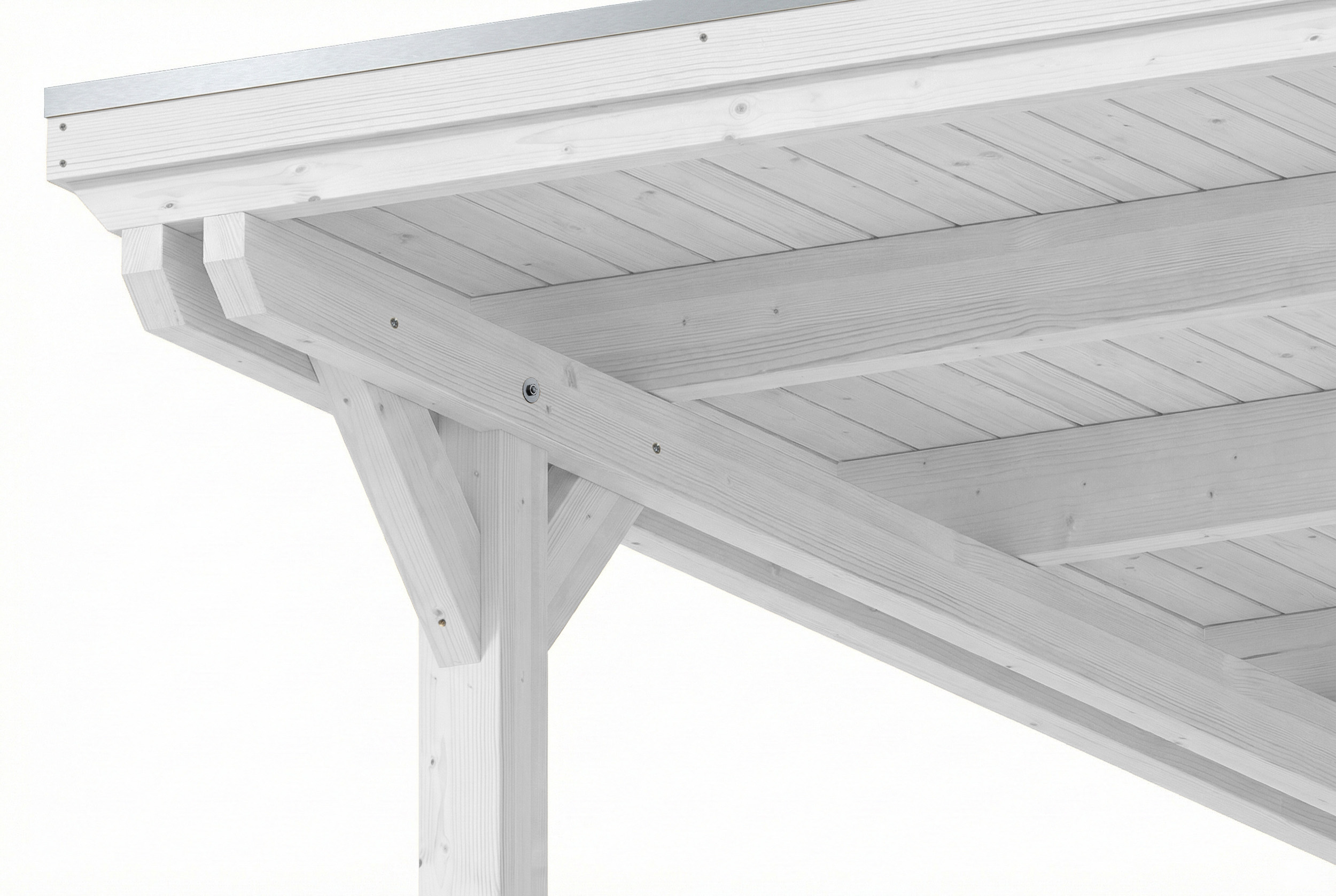 Carport Emsland 609 x 604 cm met EPDM dak, wit