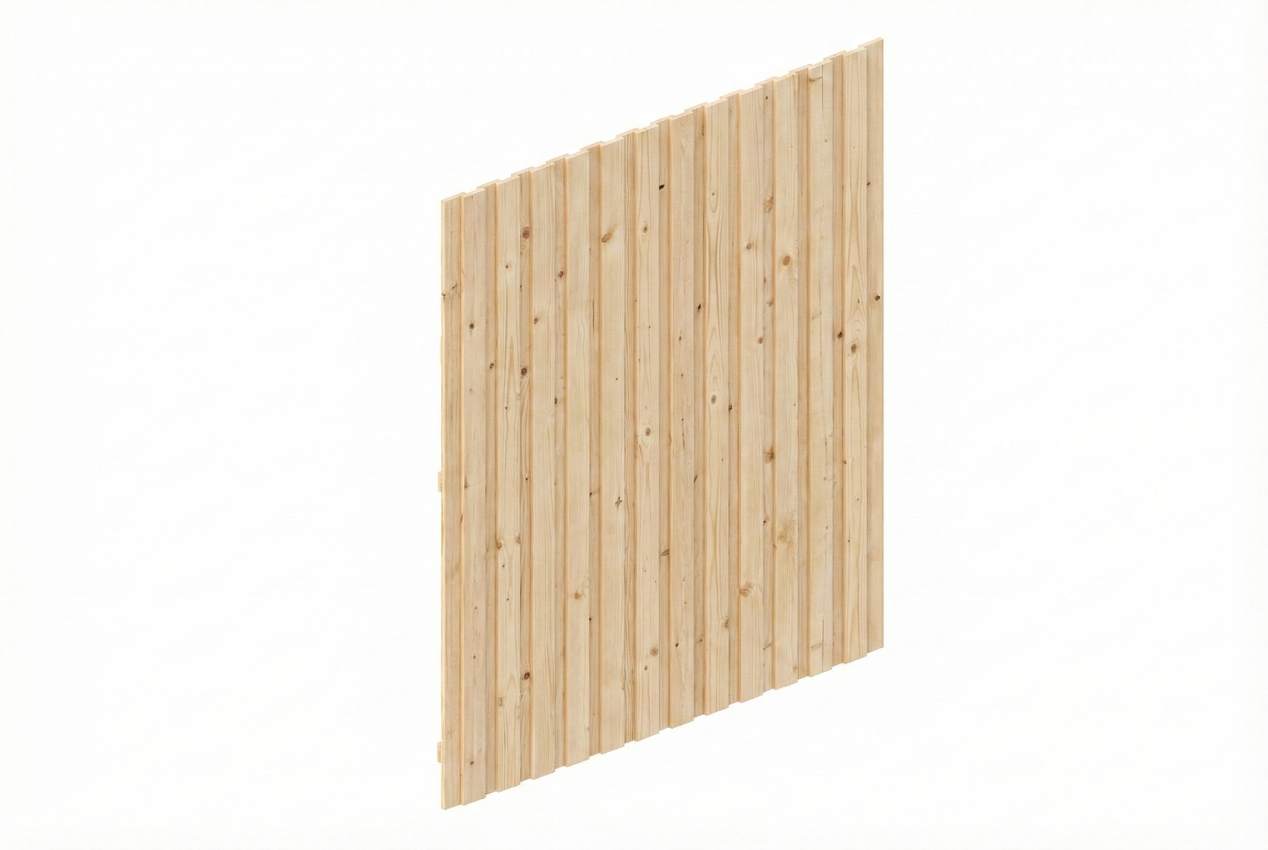 Paroi latérale panneaux à lattes verticales 230 x 330 cm, épicéa, naturel
