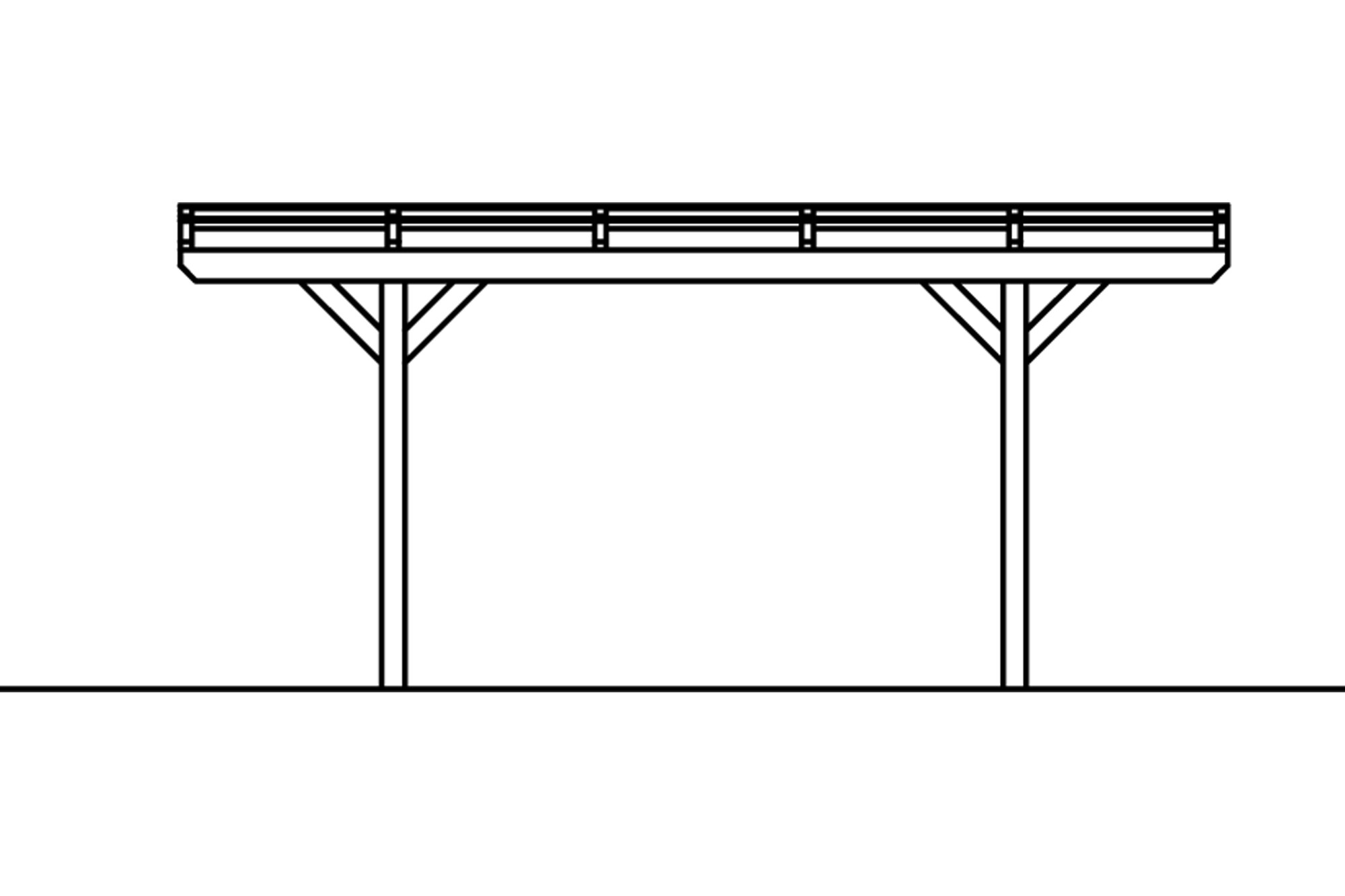 Carport Odenwald 640 x 541 cm, colour pre-treated light oak