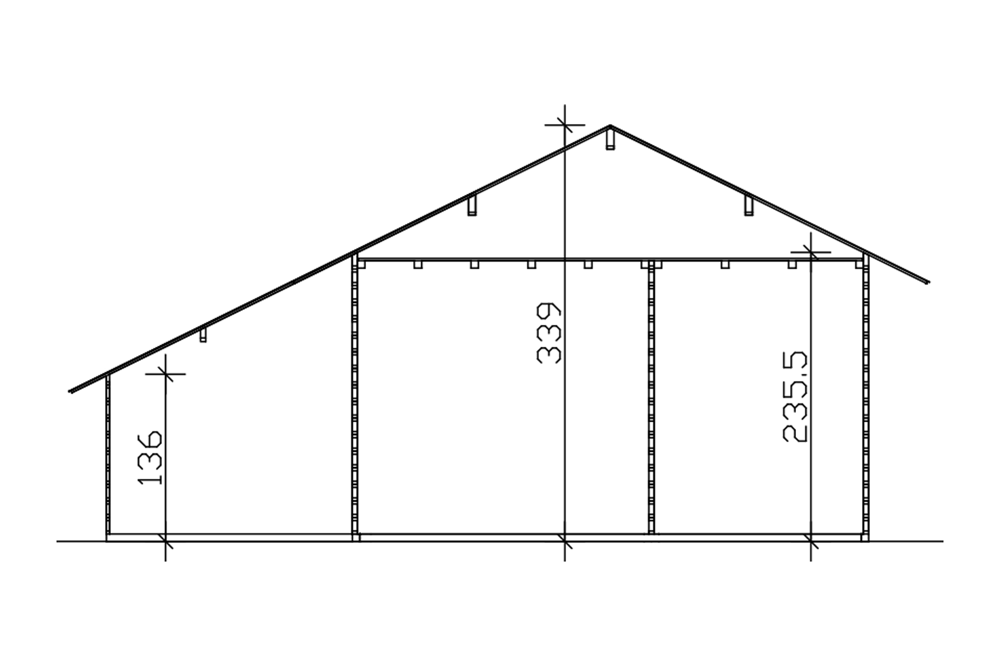 Gartenhaus Esbjerg 3, 420 x 560 cm, mit Anbauschuppen, natur