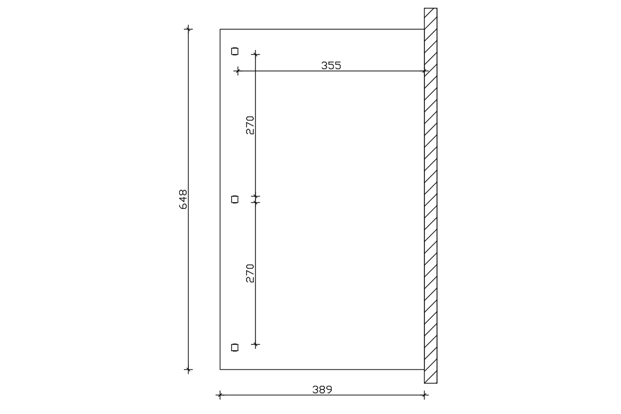 Grafik (Grundriss): Terrassenüberdachung Venezia 648x389 cm