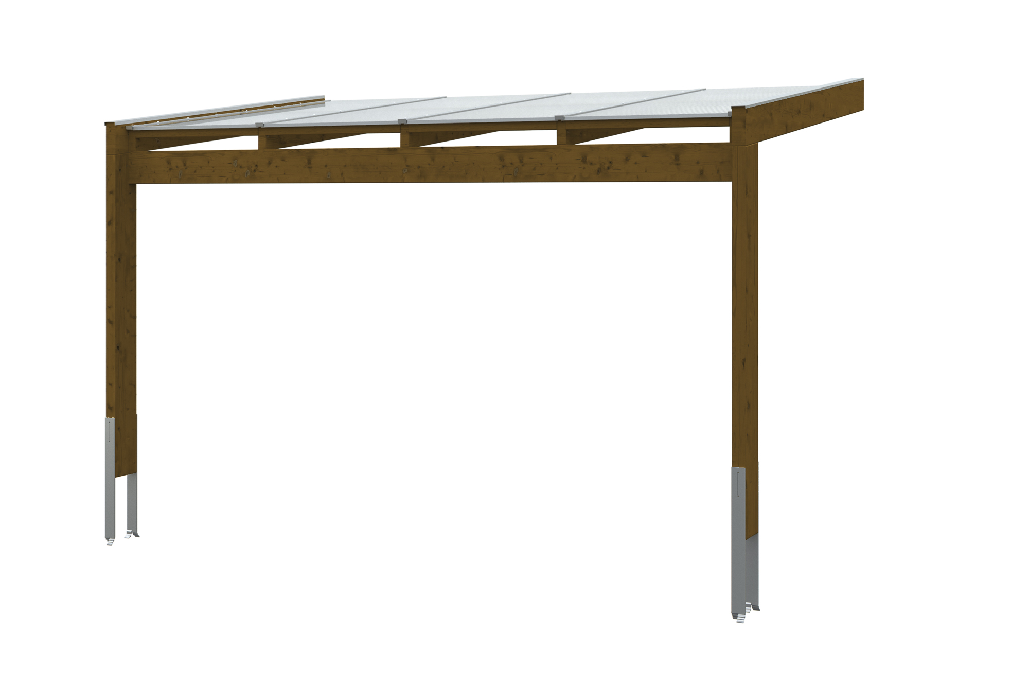 Produktbild: Terrassenüberdachung Novara, Breite 450x259 cm, farblich behandelt in nussbaum