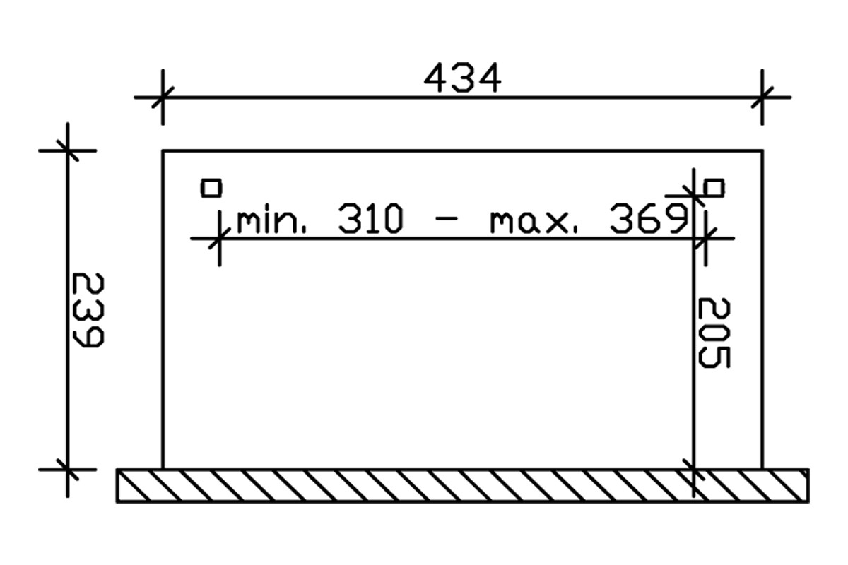 Grafik (Grundriss): Terrassenüberdachung Verona 434x239 cm