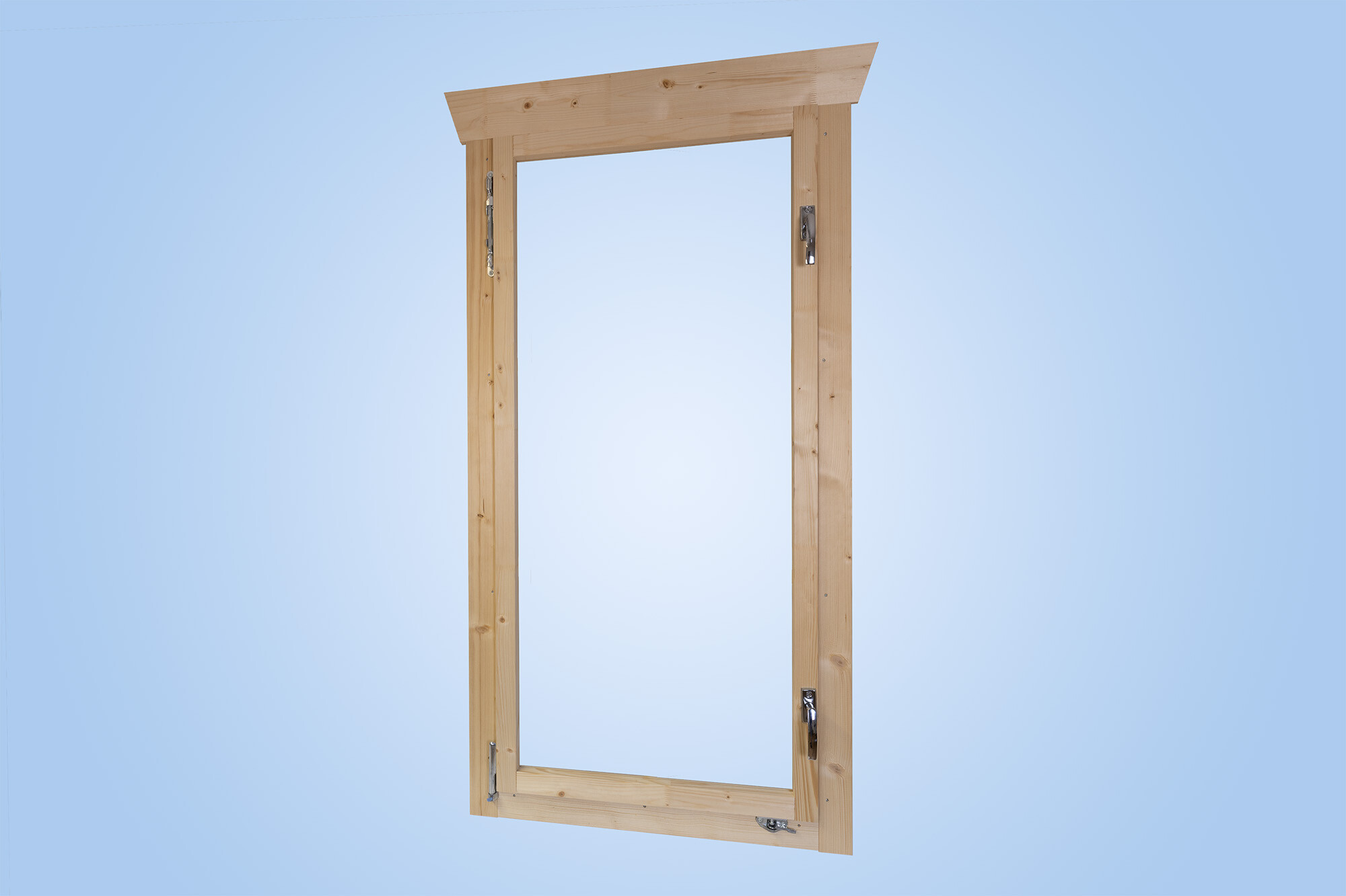 Single window, left hinge 57,5x123,5cm, 45mm, untreated