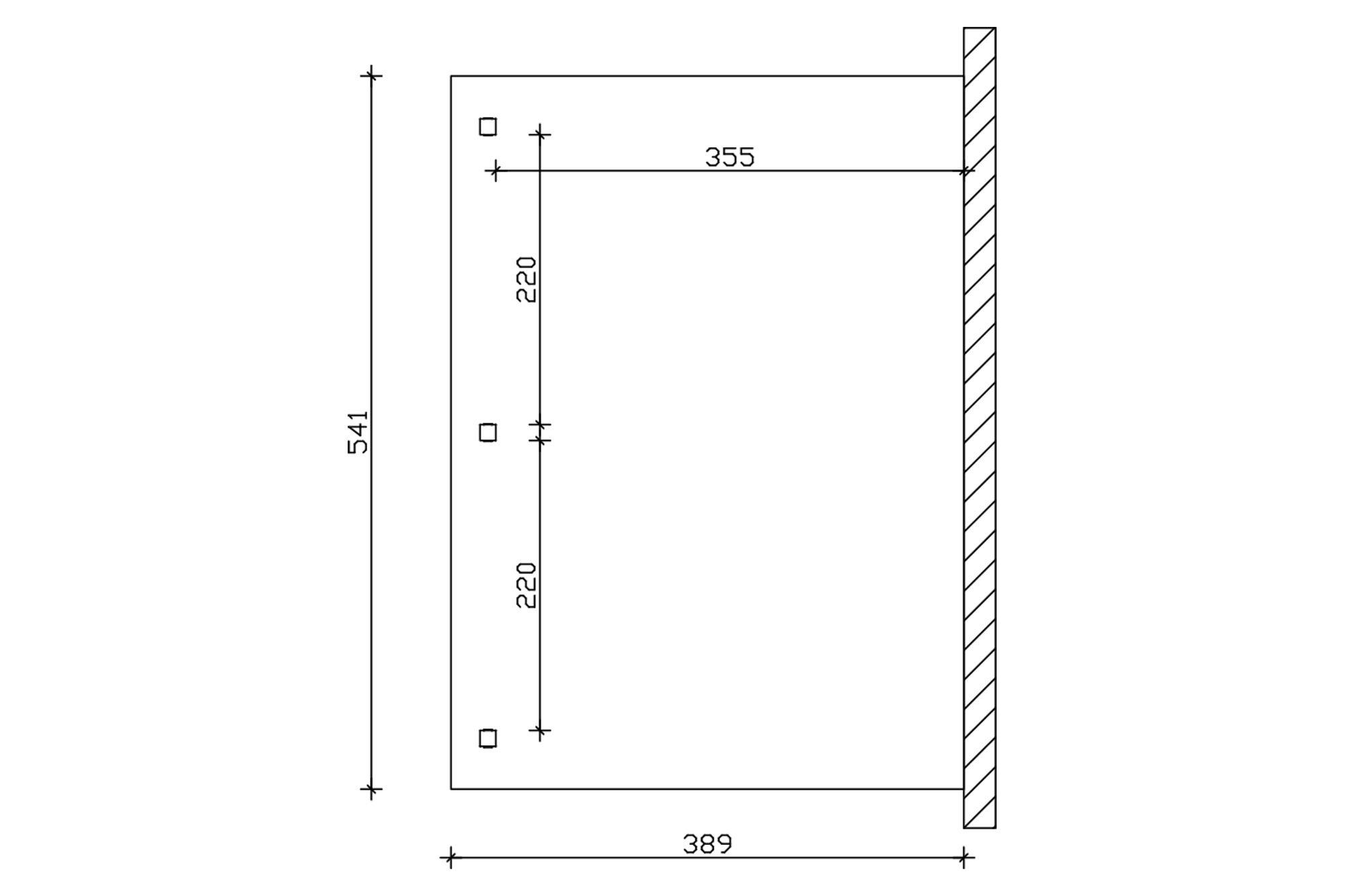 Grafik (Grundriss): Terrassenüberdachung Venezia 541x389 cm