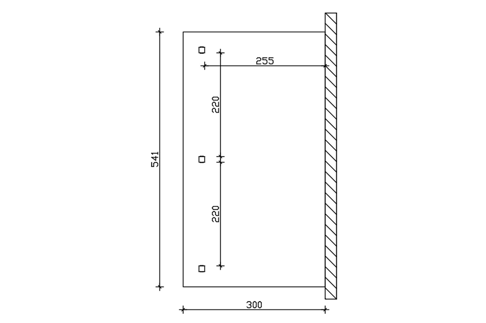 Terrace roof Andria 541 x 300 cm, glulam, untreated