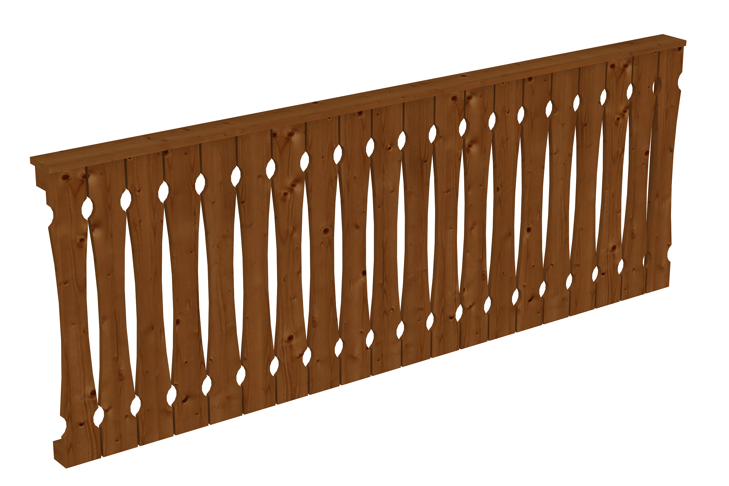 Brüstung Balkonschalung 255 x 96 cm, Fichte, nussbaum