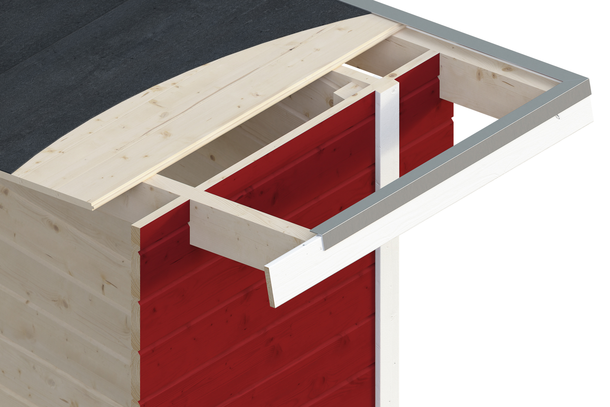 Abri de jardin OSTENDE 2, 400x300cm, 28mm, traitement coloré rouge suédois