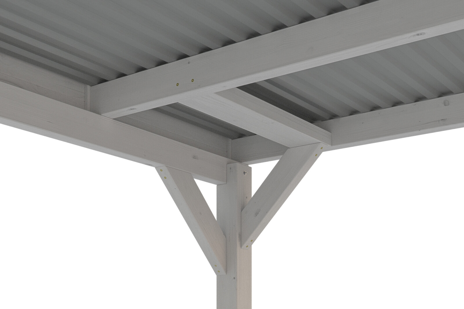 Carport Grunewald 622 x 554 cm with aluminium roof, colour pre-treated white