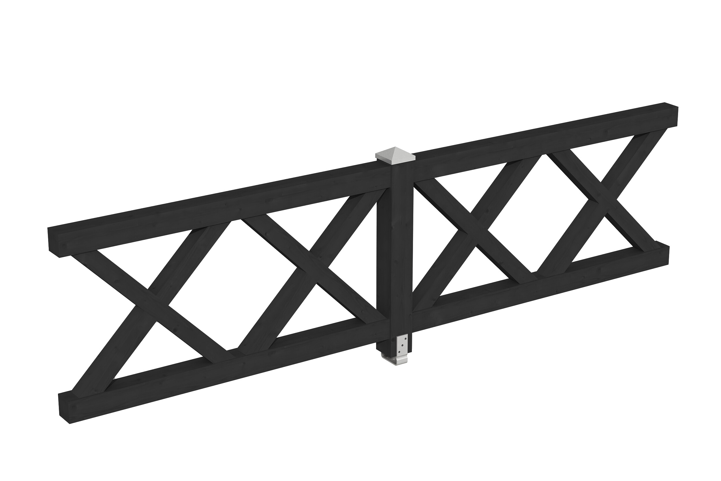 Brüstung Andreaskreuz 335 x 84 cm, Fichte, anthrazit
