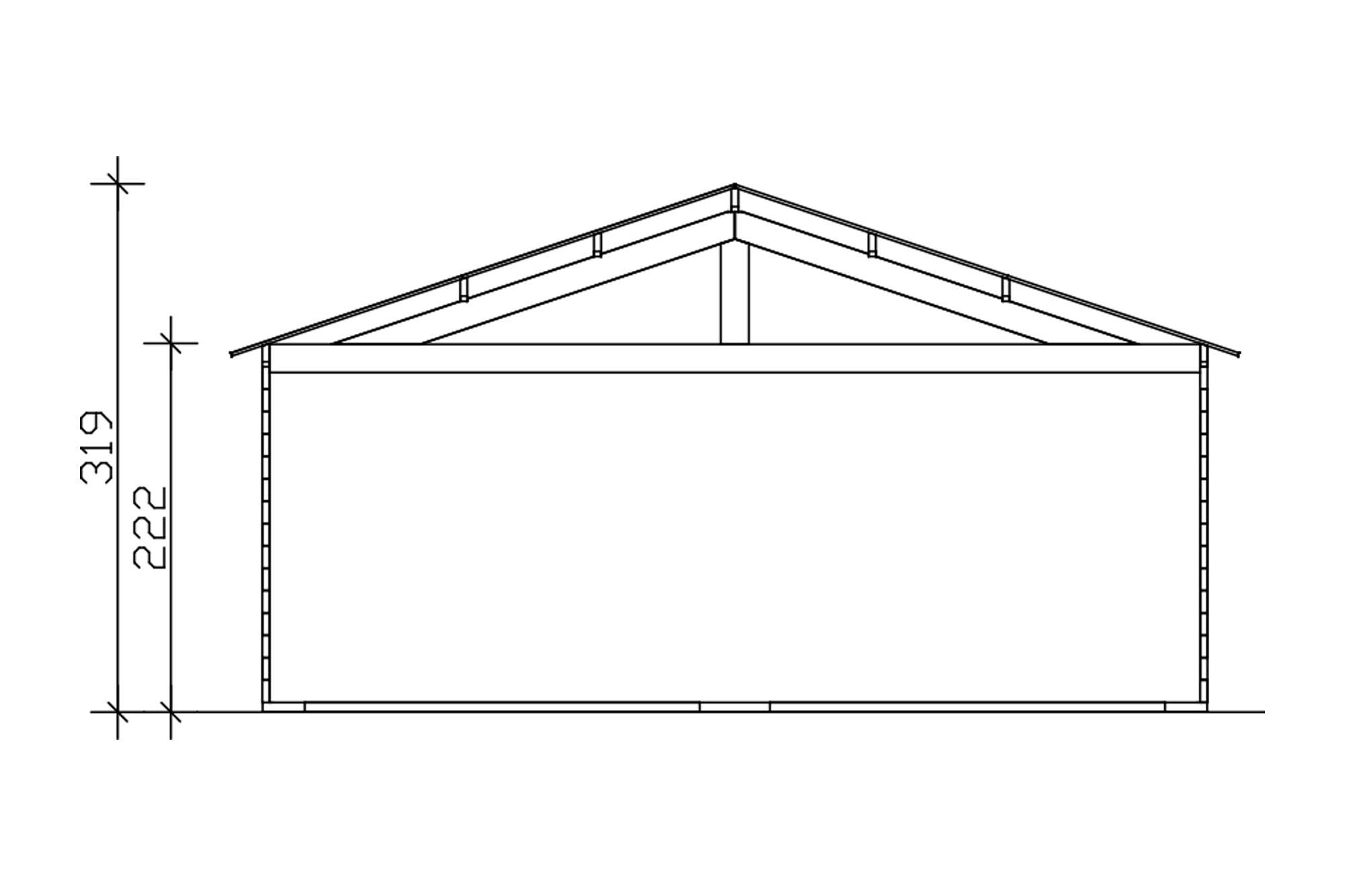 Holzgarage Varberg 3, 570 x 525 cm, natur