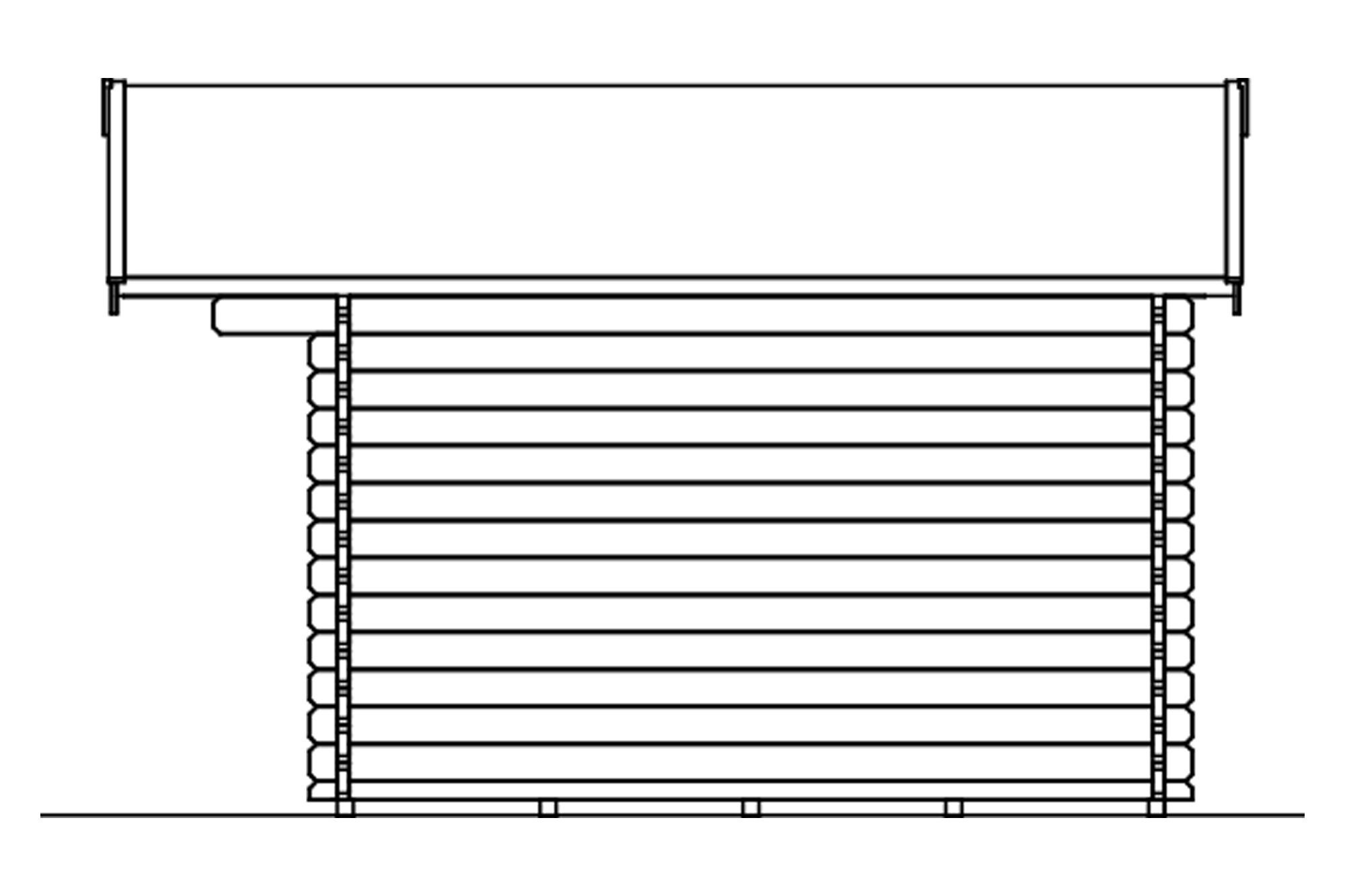 Abri de jardin LANGESUND 340x300cm, 45mm, non traité