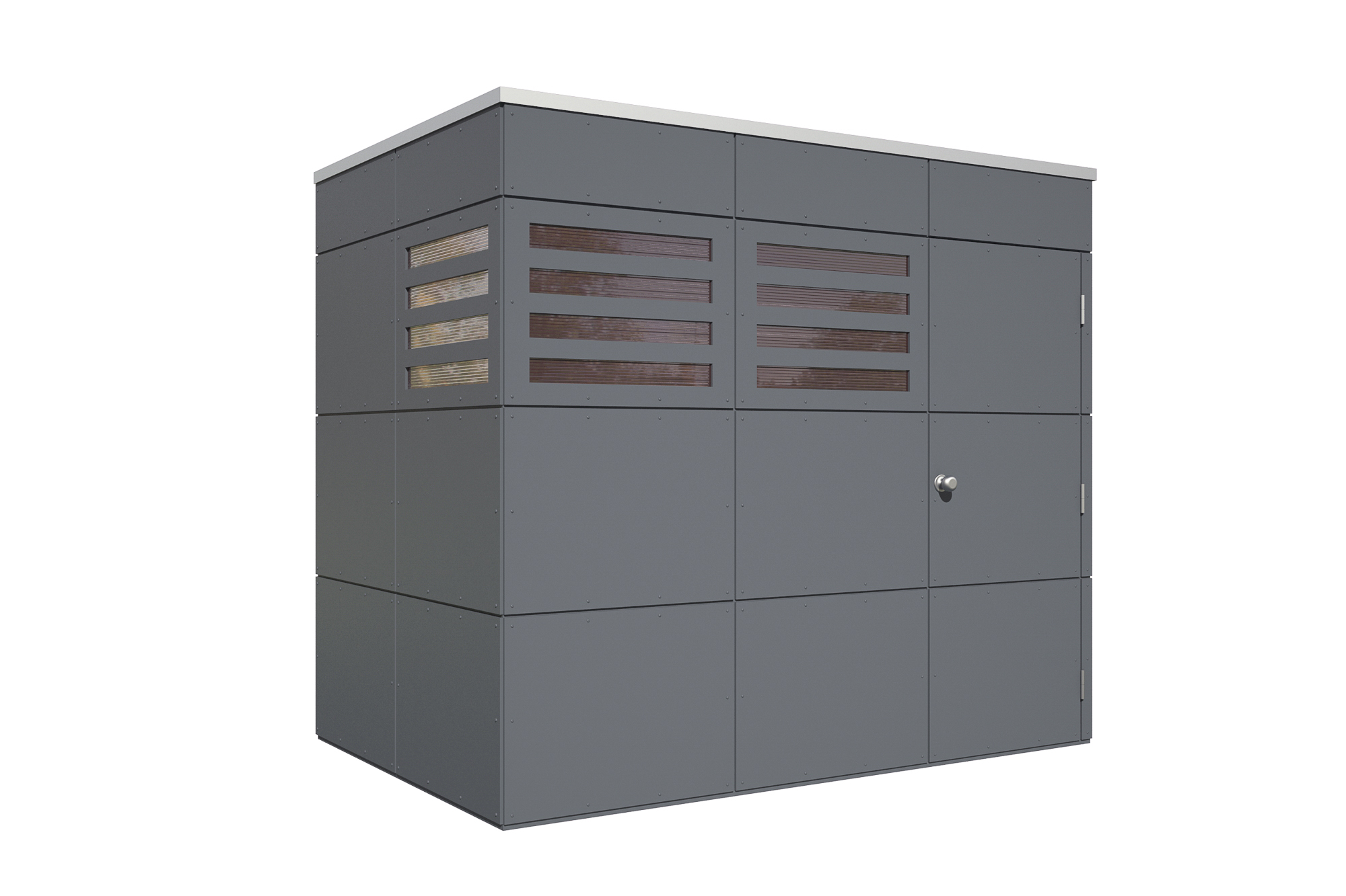 Abri de jardin BRISBANE 2, 253x169cm, gris ardoise