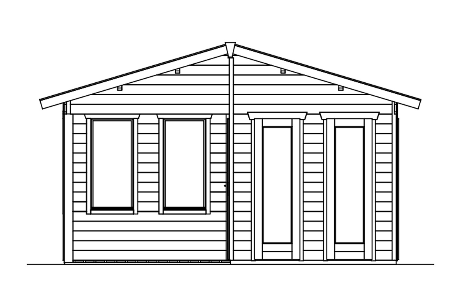 Gartenhaus Utrecht, 460 x 380 cm, schiefergrau