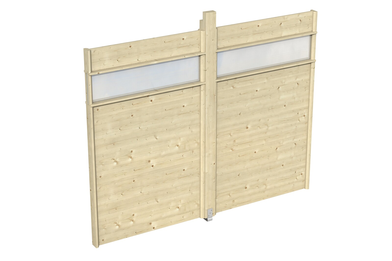 Wall with strip light for gazebo Toulouse 270 x 209 cm, spruce, untreated