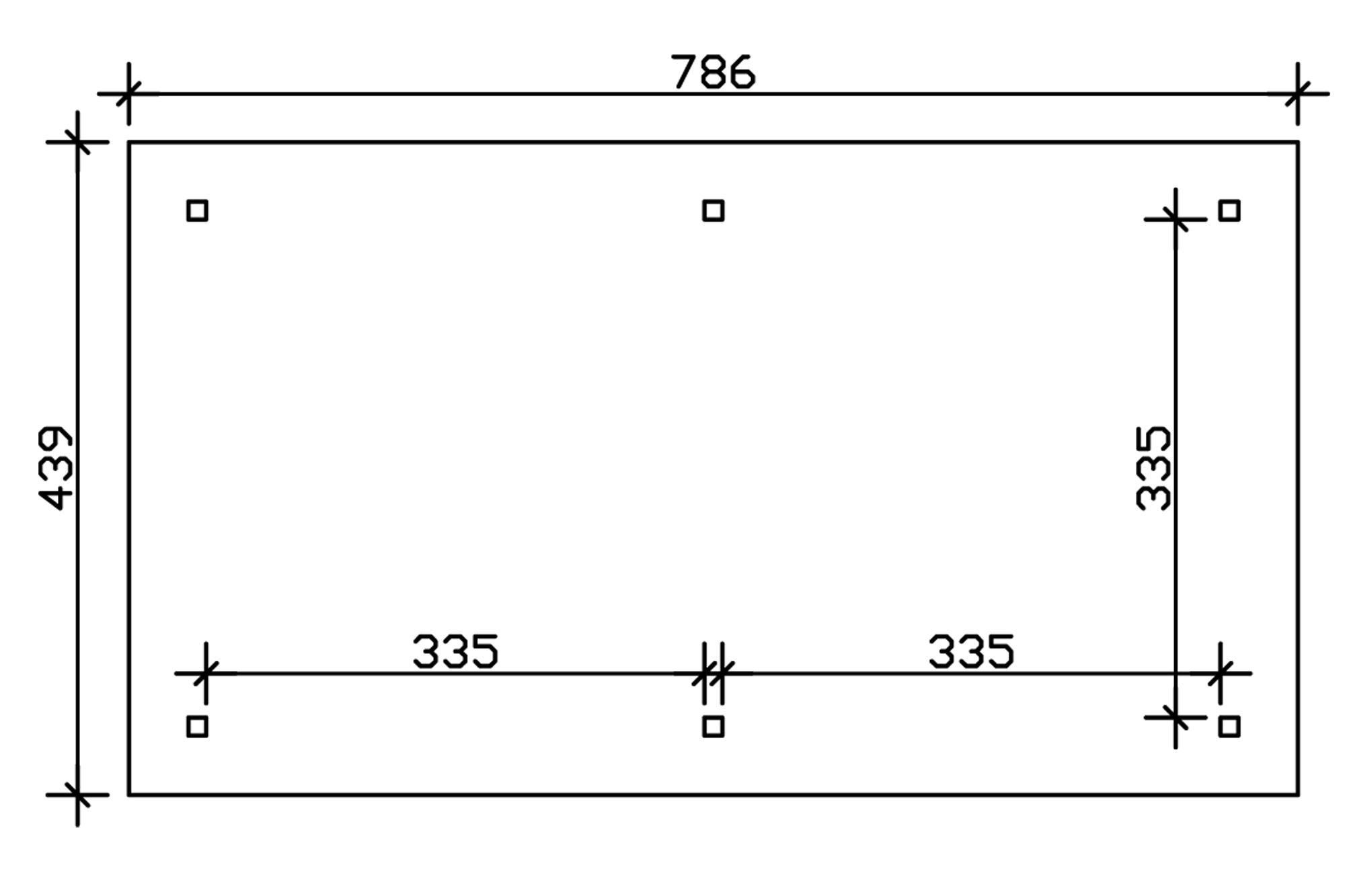 Grafik (Grundriss): Pavillon Orleans 439 x 786 cm