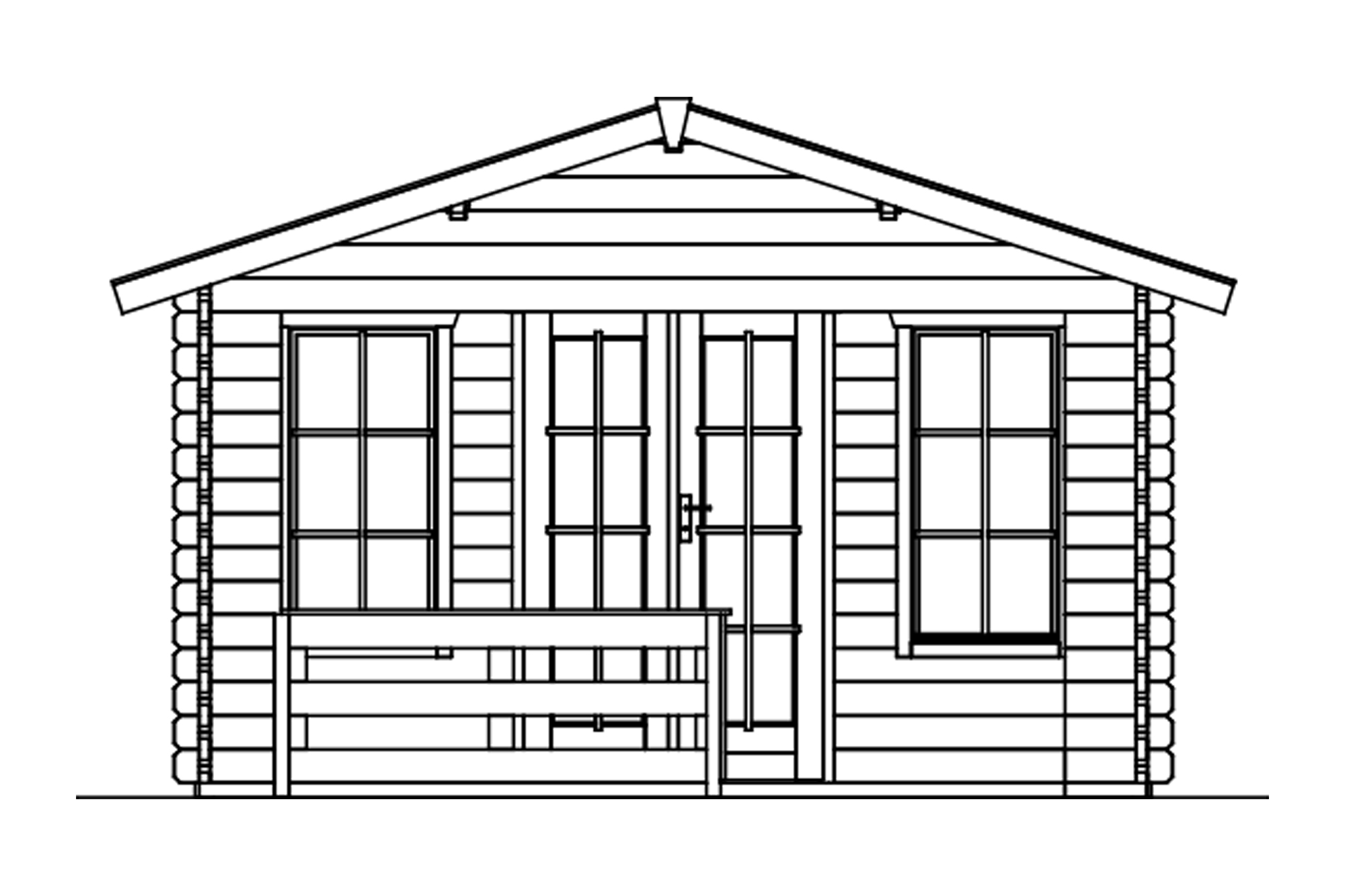 Tuinhuis Holmestrand, 45mm 380 x 610 cm, onbehandeld