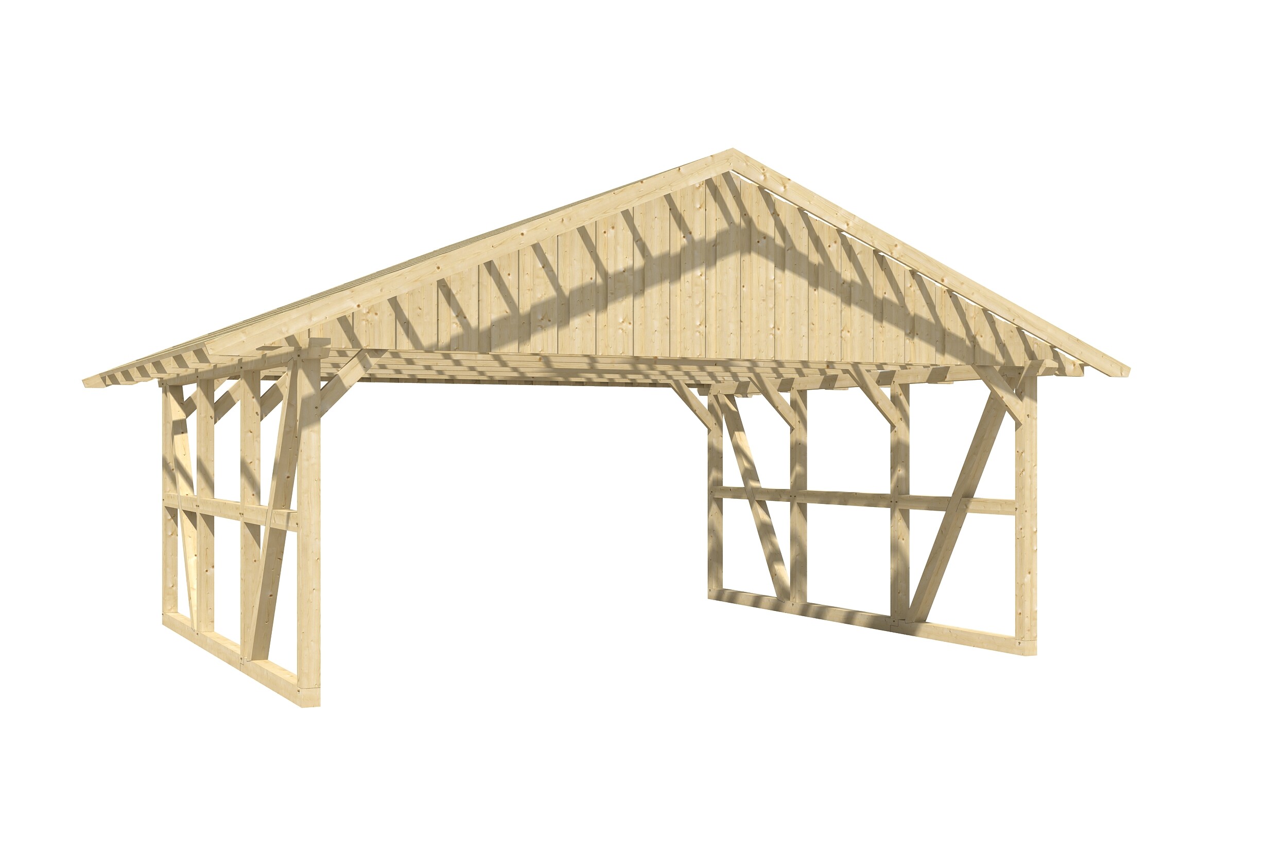 Carport SCHWARZWALD 684x600cm avec lattis, KVH-bois d'épinette, non traité