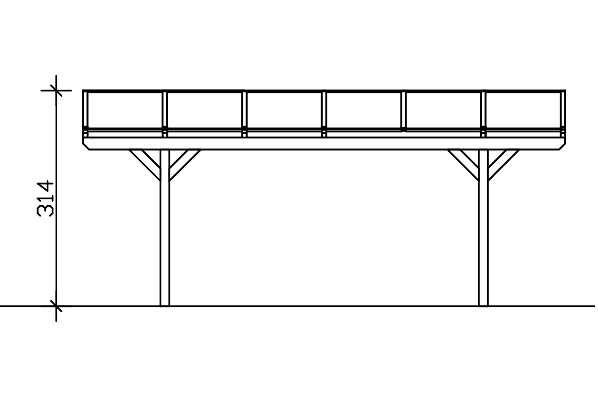 Carport Westerwald 570 x 648 cm, natur
