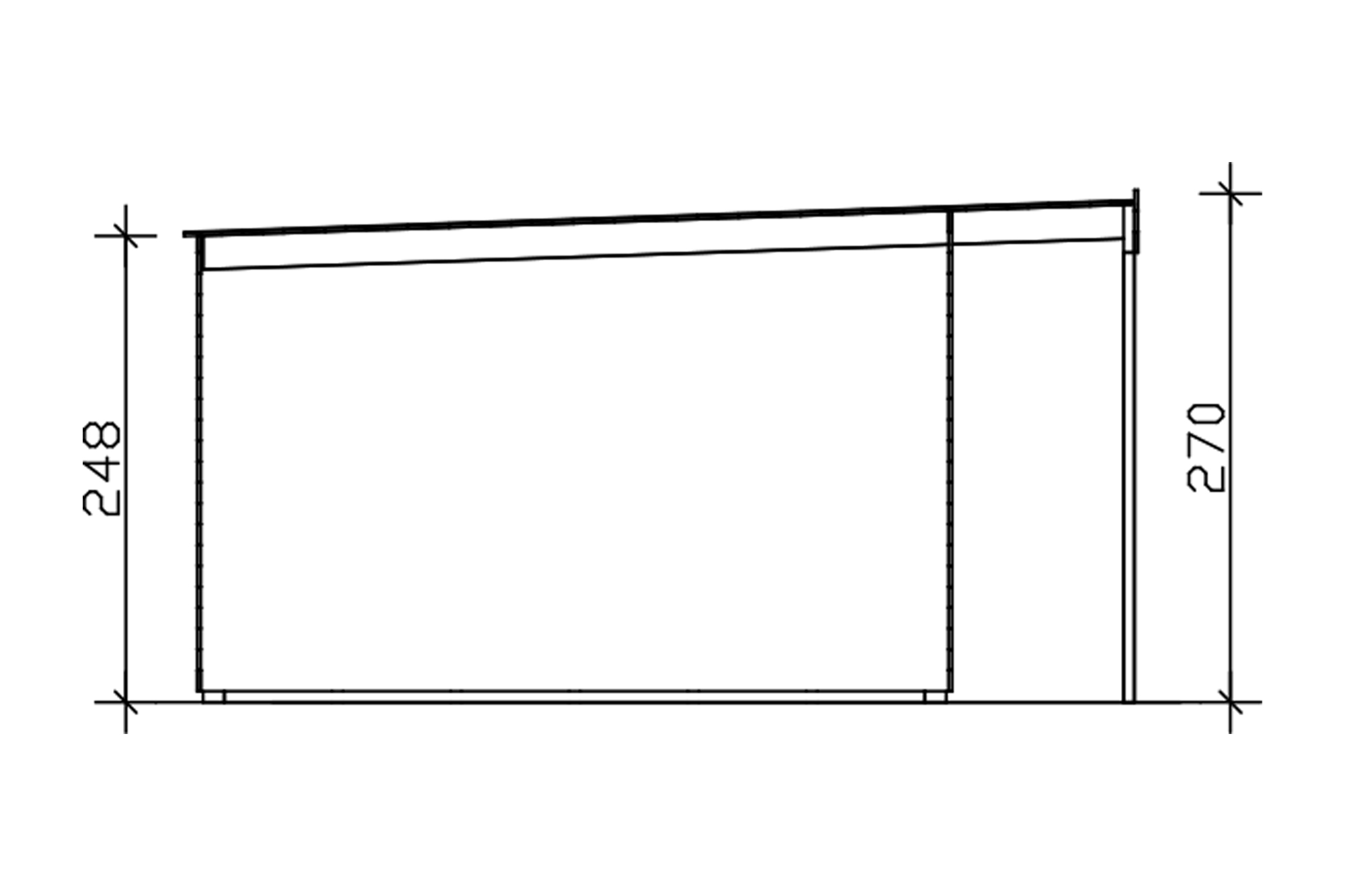 Gartenhaus Tokio 4, 402 x 402 cm, doppelschalig, natur