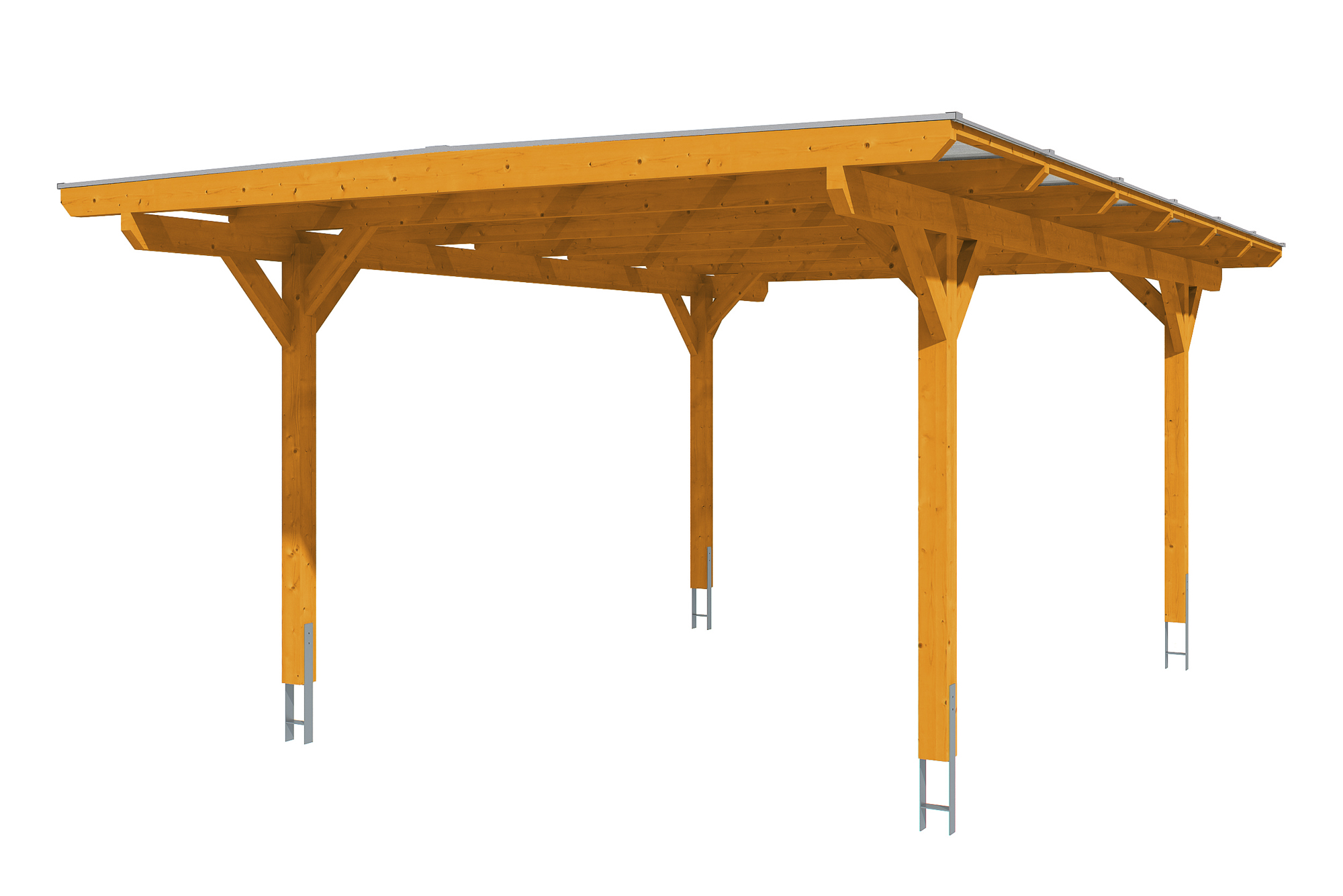Produktbild: Carport Odenwald 428 x 648 cm, farblich behandelt in eiche hell