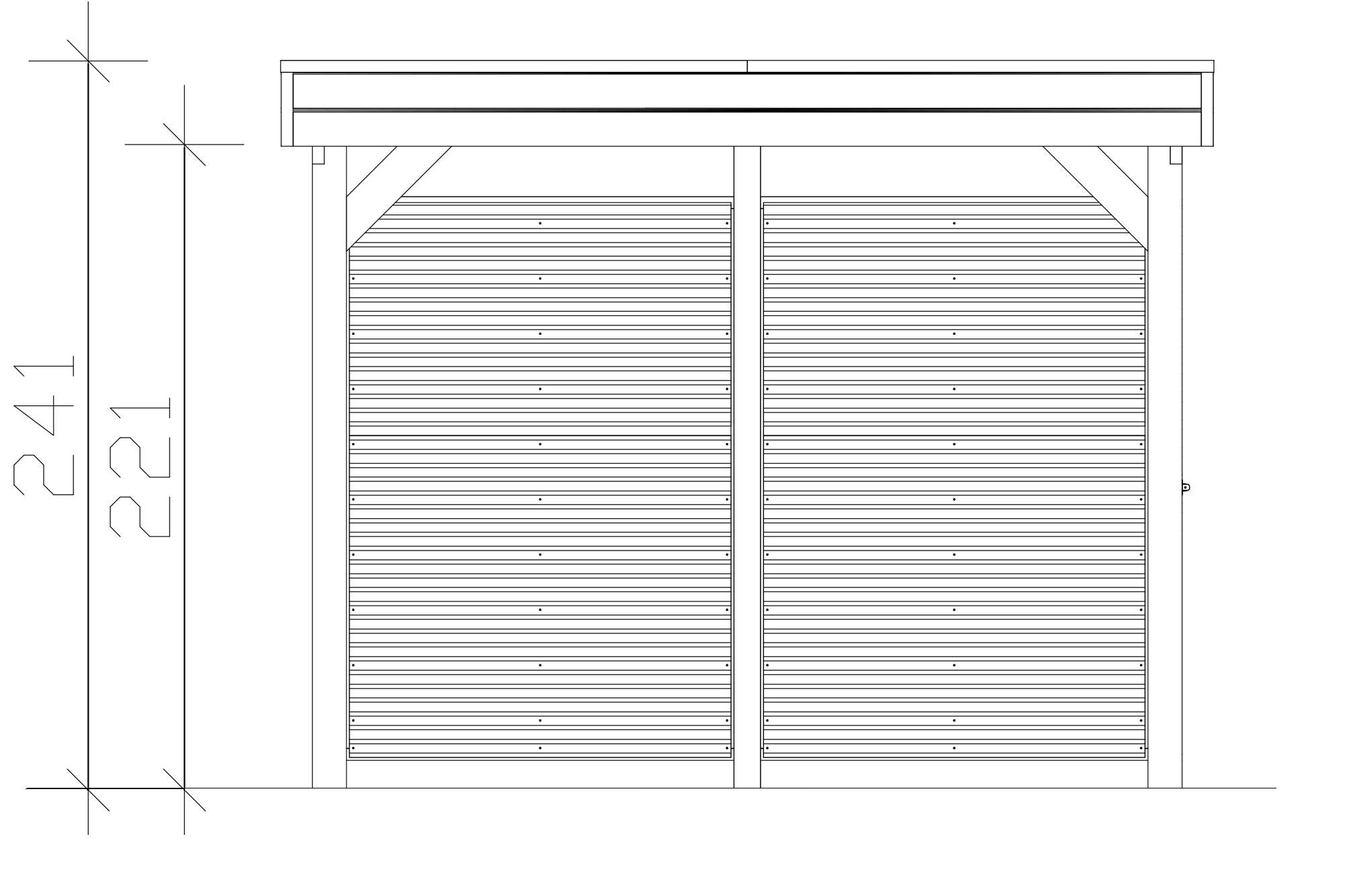 Grafik (Vorderansicht): Carport Friesland Set 12 