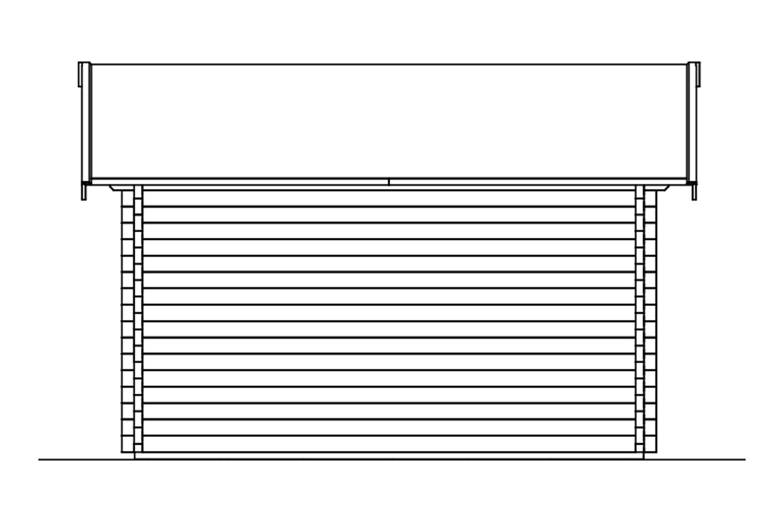 Tuinhuis Montreal 2, 70plus 420 x 380 cm, basishuis met 2e laag dakbeschot, onbehandeld