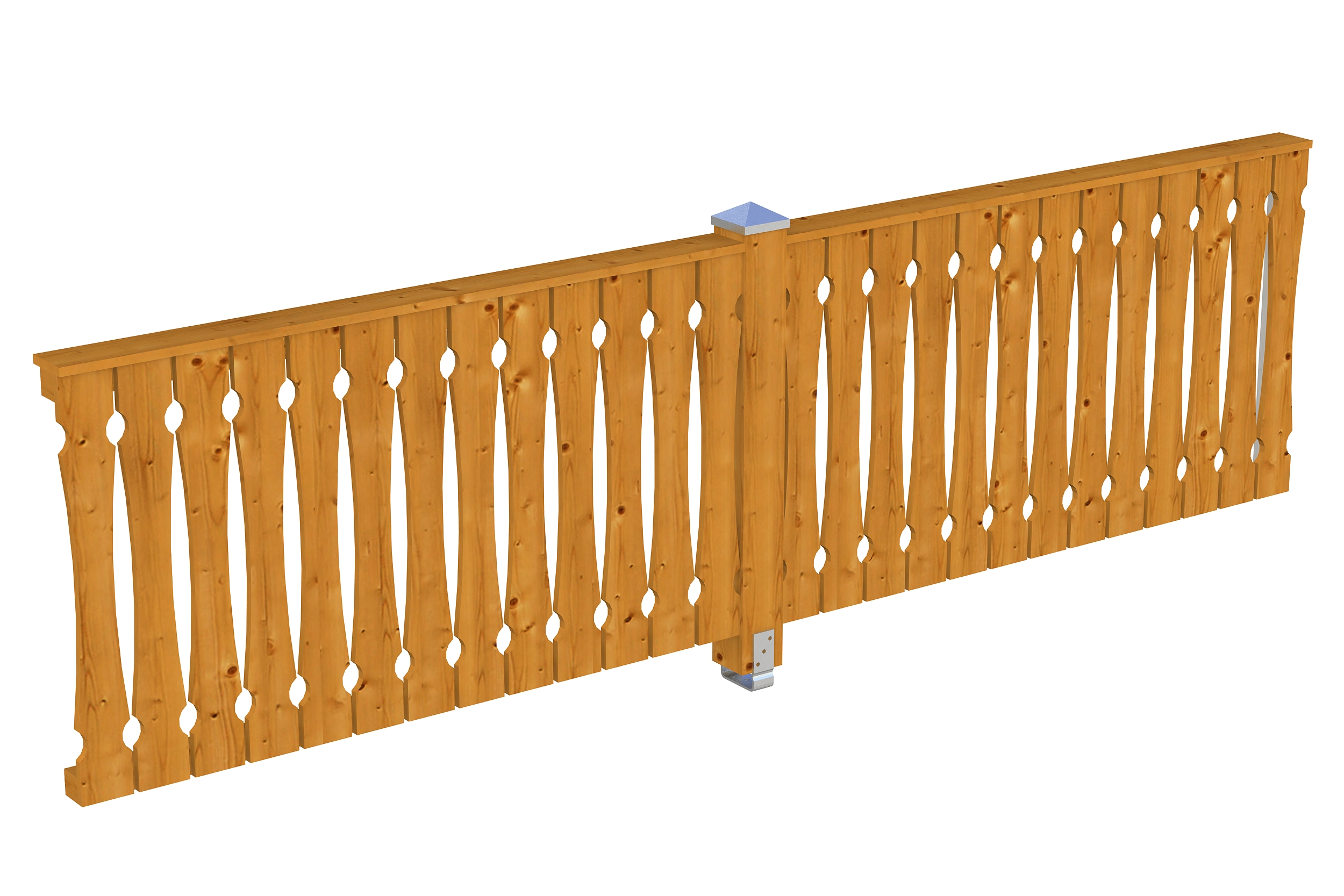 Brüstung Balkonschalung 355 x 96 cm, Fichte, eiche hell