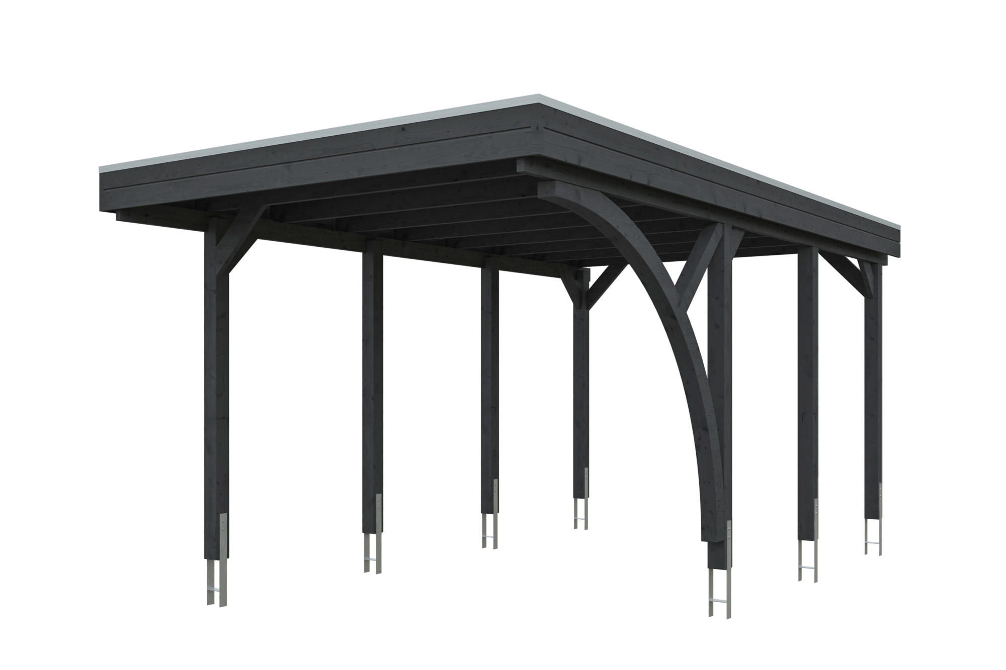 Carport Friesland Set E, 320 x 555 cm, mit einem Einfahrtsbogen, schiefergrau