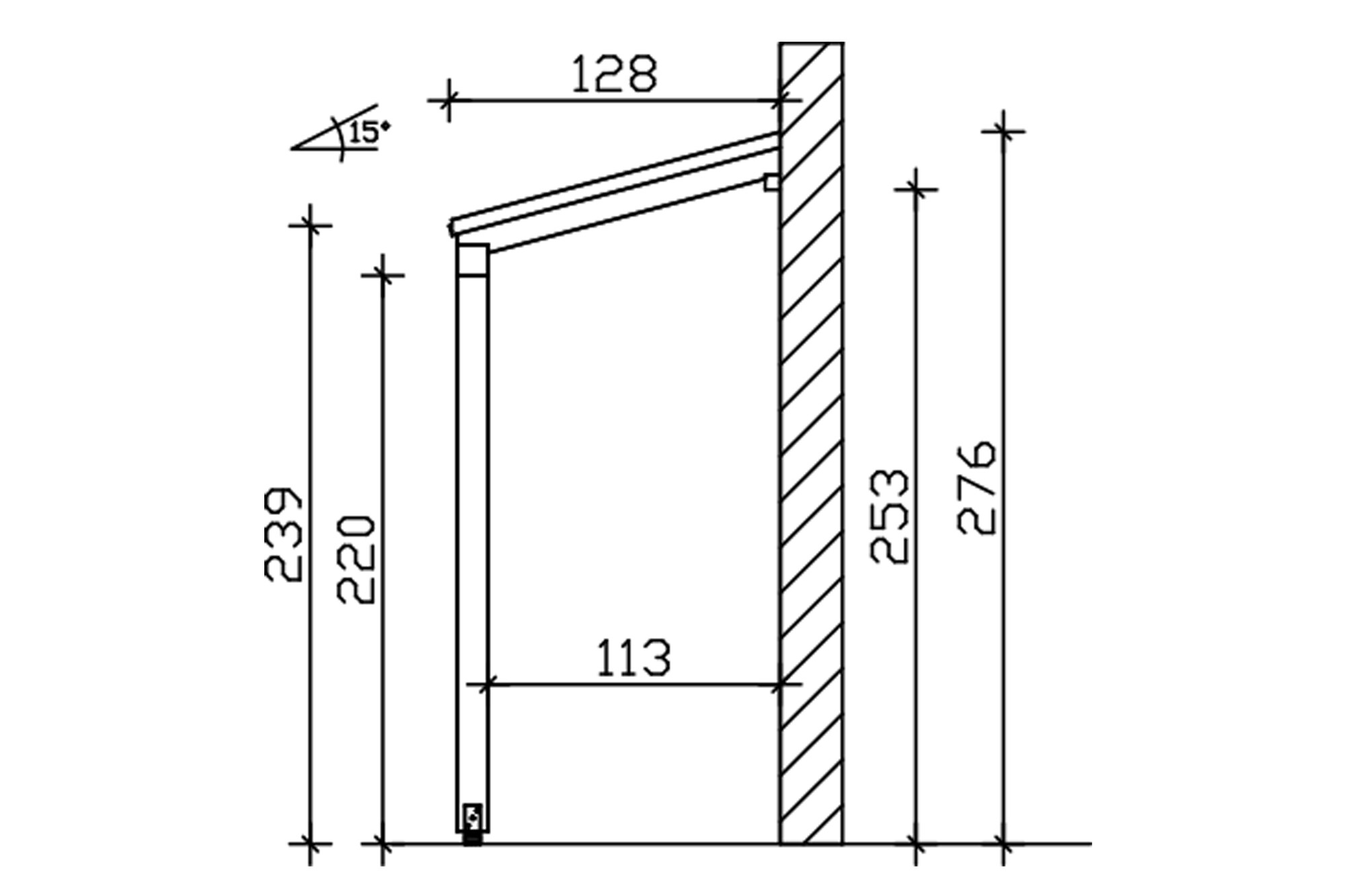 Canopy Prerow, 203 x 128 cm, colour pre-treated light oak