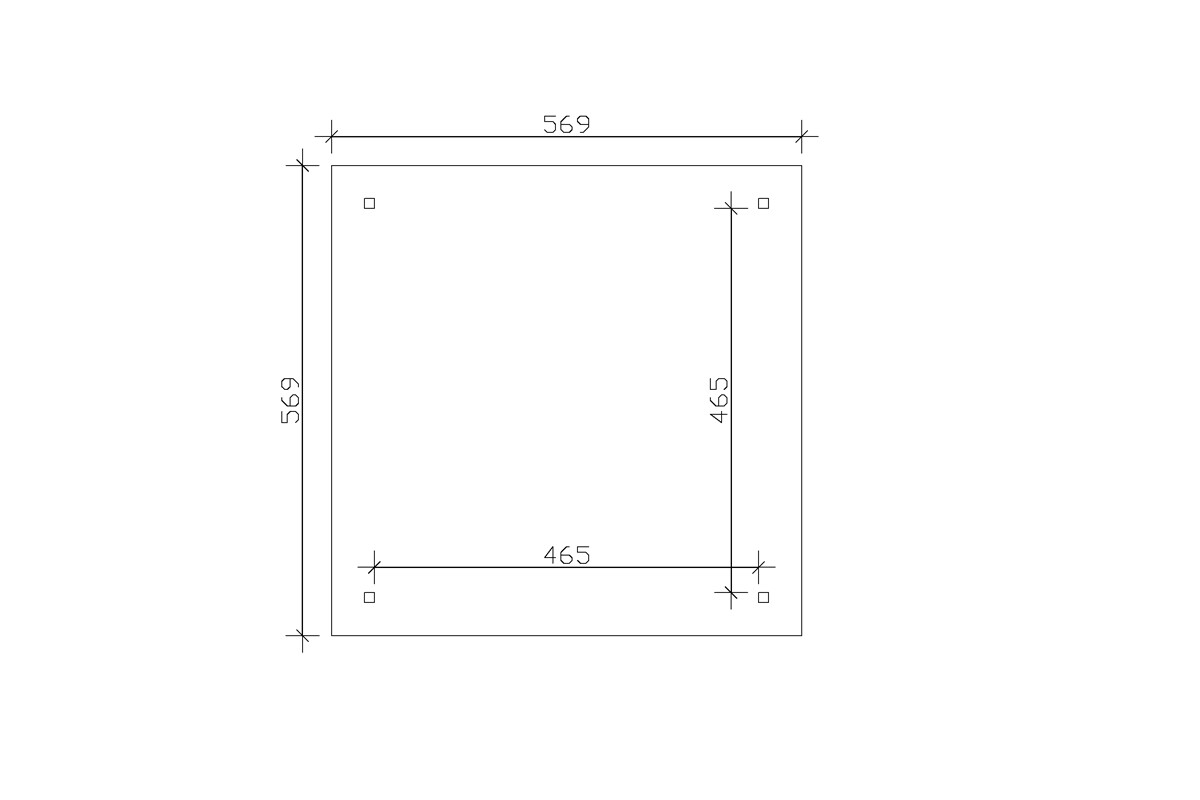 Grafik (Grundriss): Pavillon Cannes 569 x 569 cm