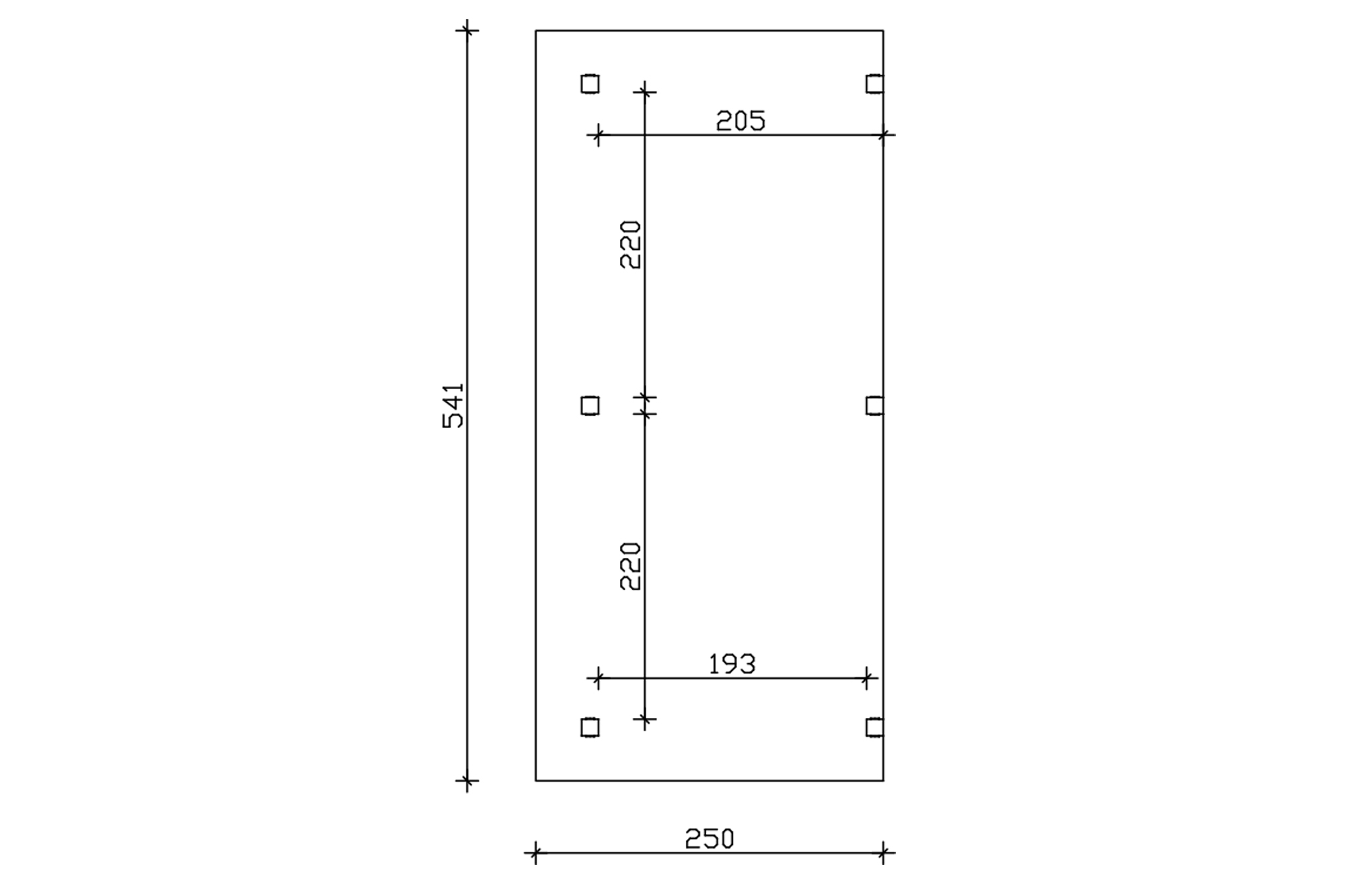 Terrace roof Siena 541 x 250 cm, glulam, colour pre-treated light oak