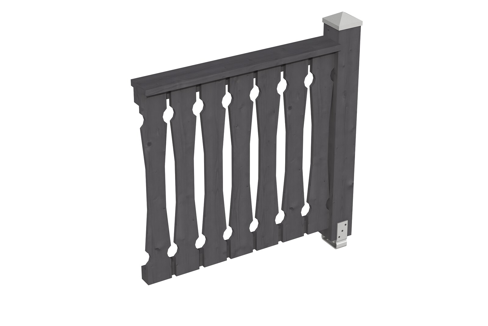 Balustrade panneau ajouré 108 x 84 cm, bois d'épinette, traitement coloré gris ardoise