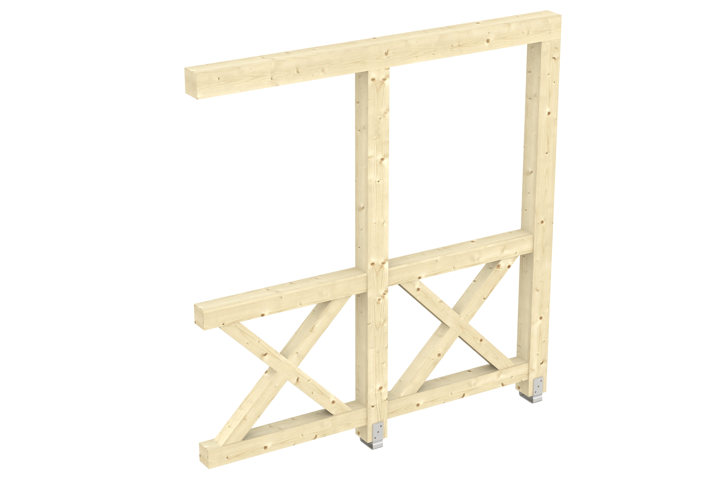 Seitenwand Andreaskreuz (WA) 205 x 210 cm, Fichte, natur